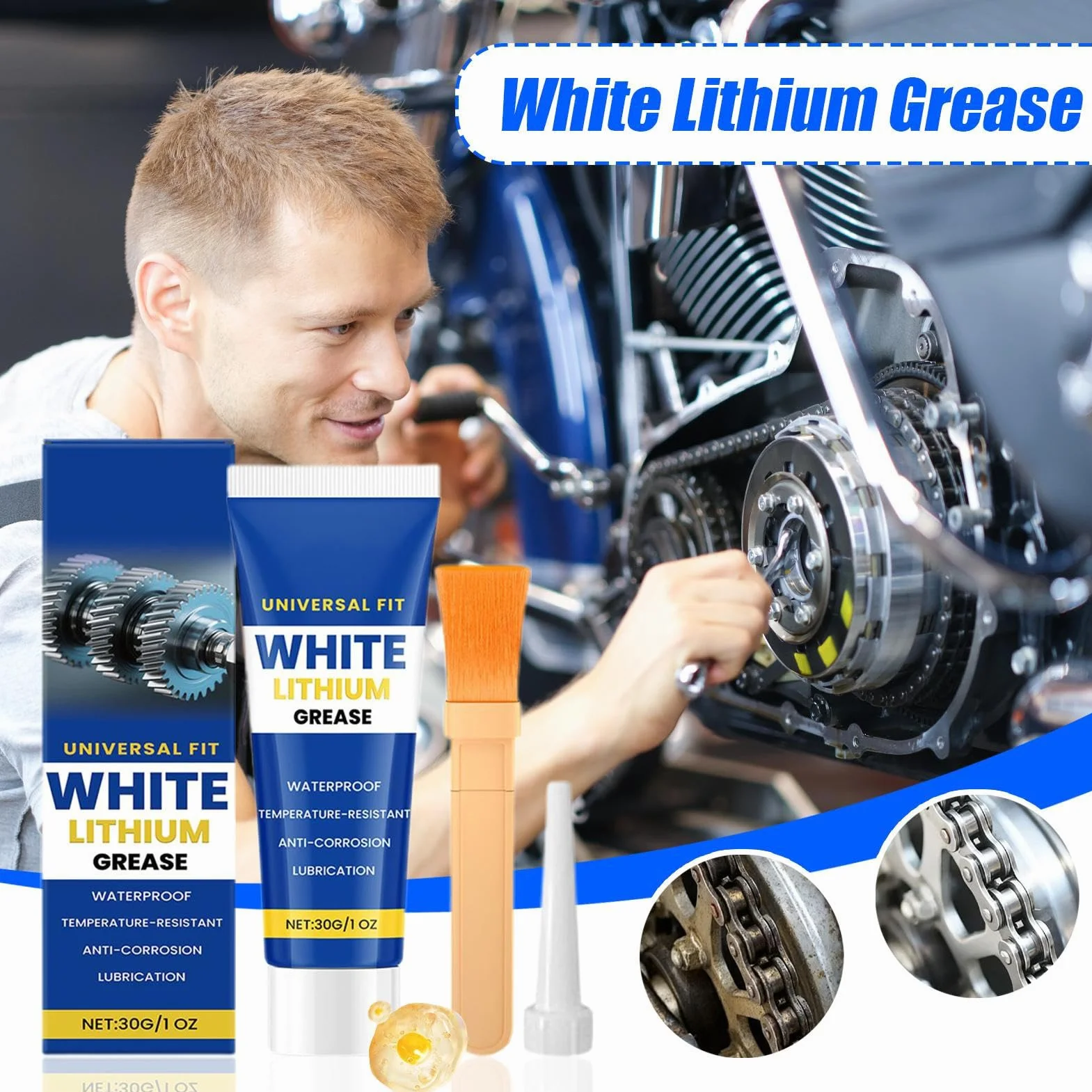 Grasso al litio bianco lubrificante alte temperature per cuscinetti ruota anticorrosione auto