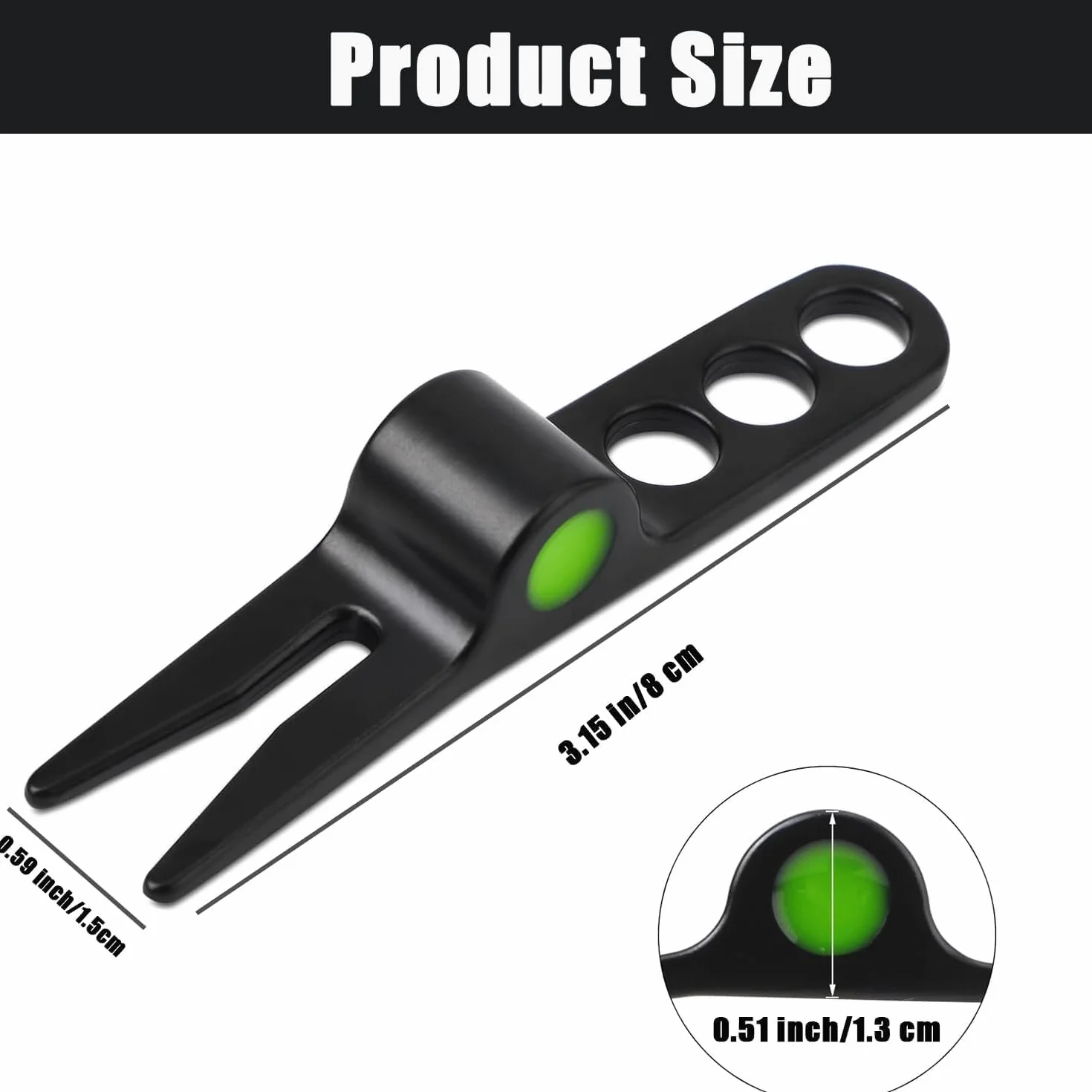 Forcella per palline da golf pivot divot strumento compatibile Cameron Scotty Golf (argento e nero)