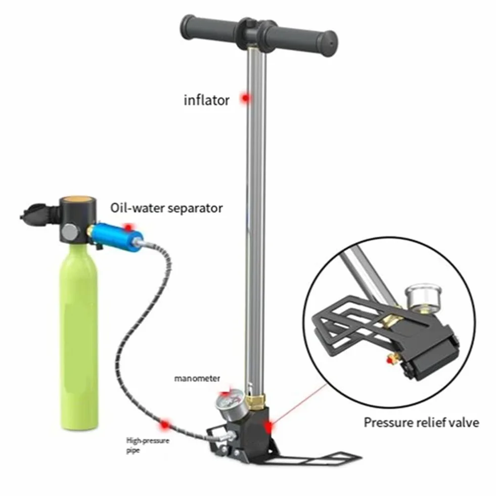 Mini Manual Air Pump - High Pressure Rebreather Diving Equipment