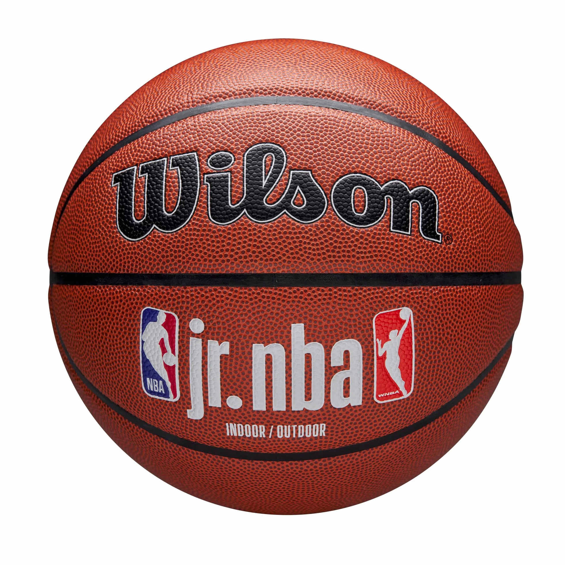 Wilson Pallone da Basket Jr NBA Authentic, Per Interni/Esterni, Ottimo Controllo Dell'Umidità, Con Design A Doppia Profondità e Ritenzione Dell'Aria Migliorata, Colore: Marrone, Taglia: 6