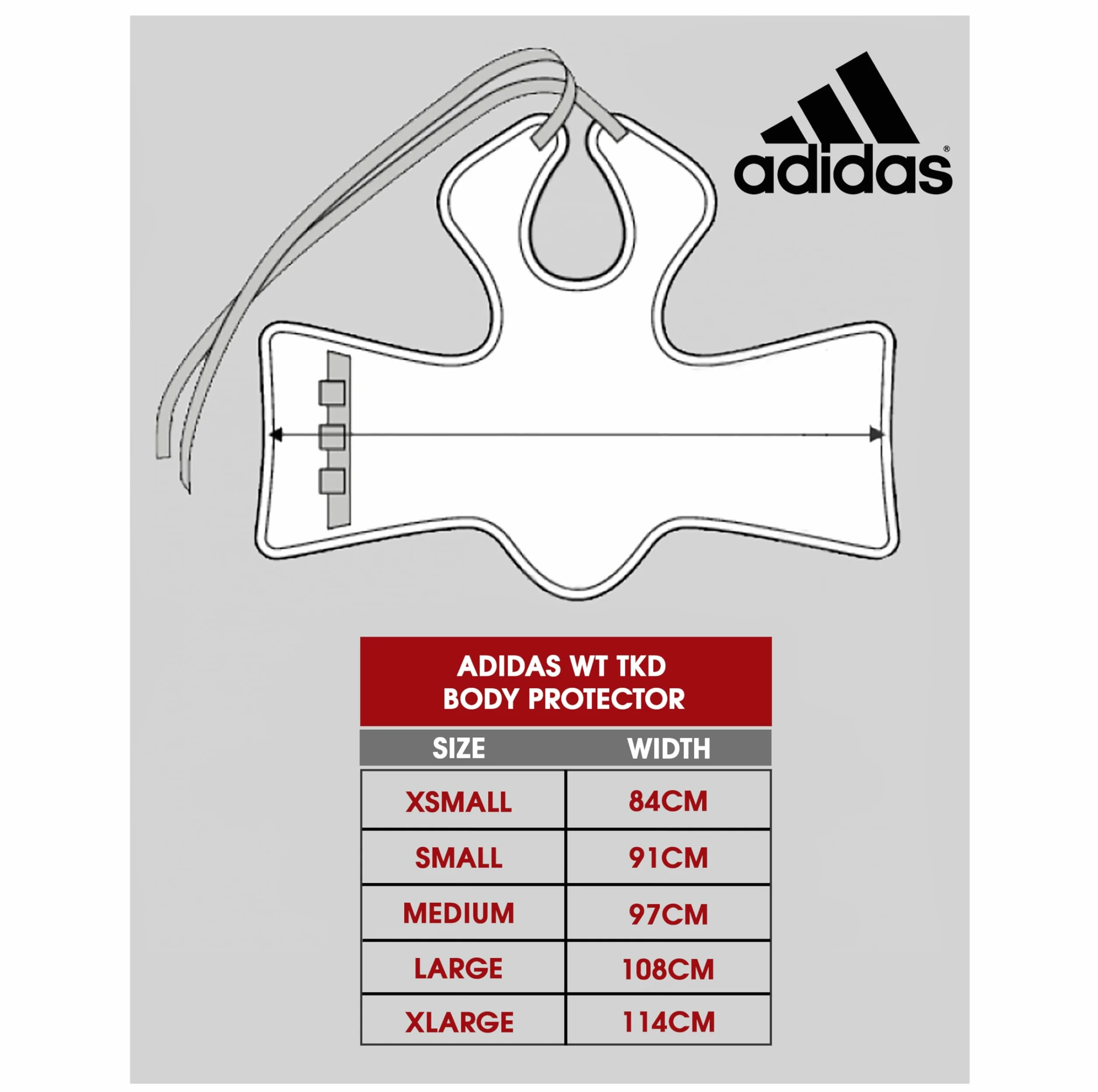 Adidas WT Taekwondo Body Protector Chest Guard TKD Unisex Adulto