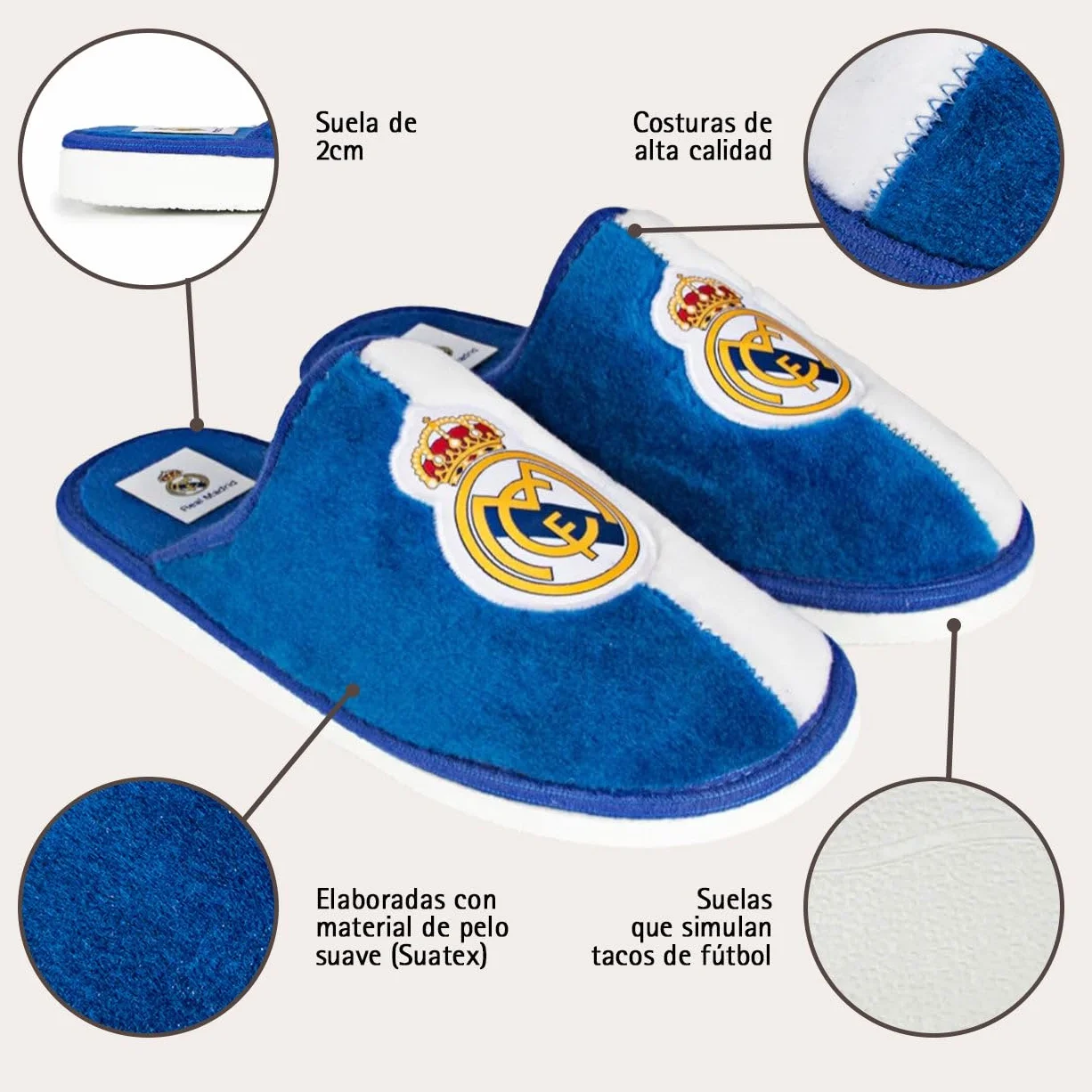 MARPEN Slippers Scarpe da Casa Real Madrid CF Ufficiali Stagione 24/25 Uomo Donna Leggere Invernali