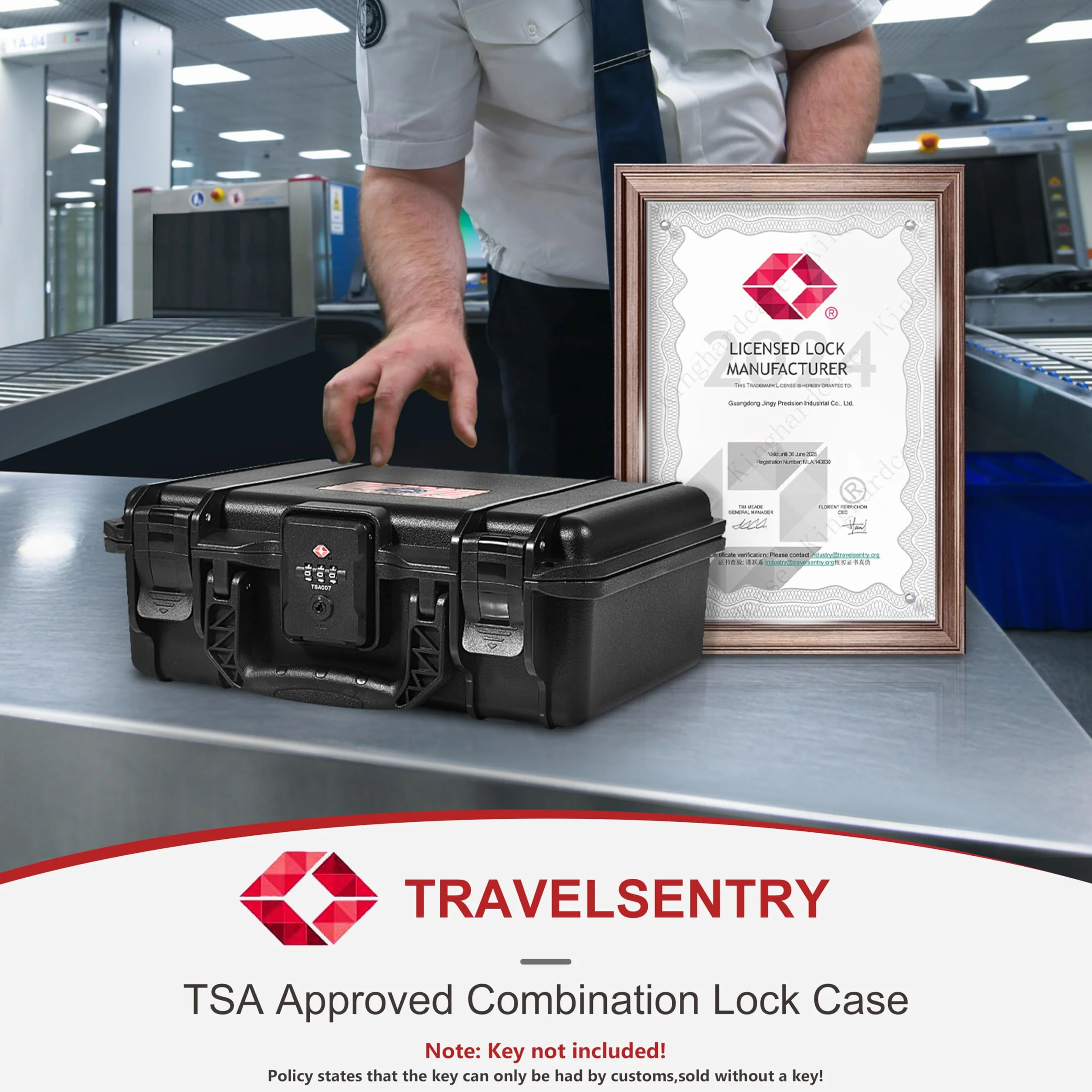 Kinghardcase Custodia Rigida Impermeabile Antiurto per Pistola, TSA Combinazione Bloccabile, 10.6 x 8.8 x 4 pollici