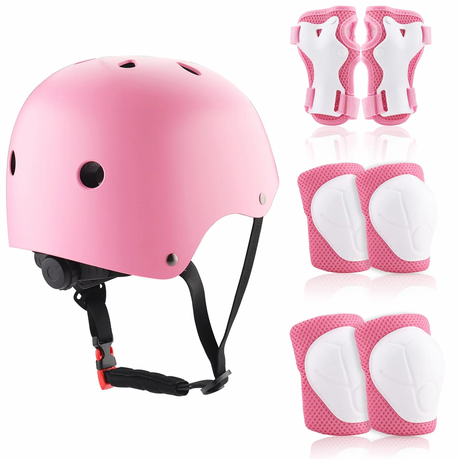 ZWOOS Ginocchiere per bambini con casco, set protezioni 3-10 anni