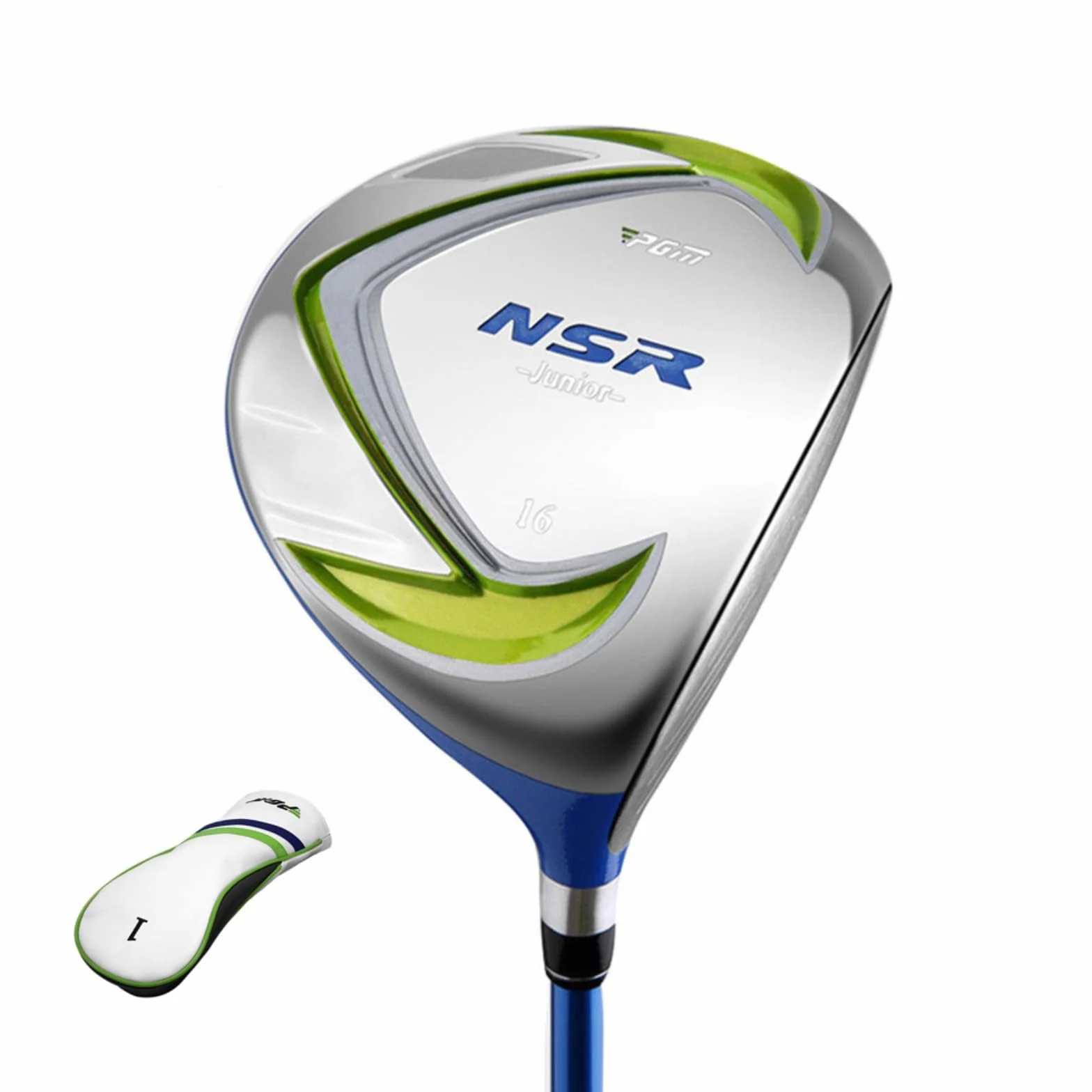 Golf Driver #1 Drewno dla Dzieci Karbonowy Trzonek z Pokrowcem Prawa Ręka Zielony