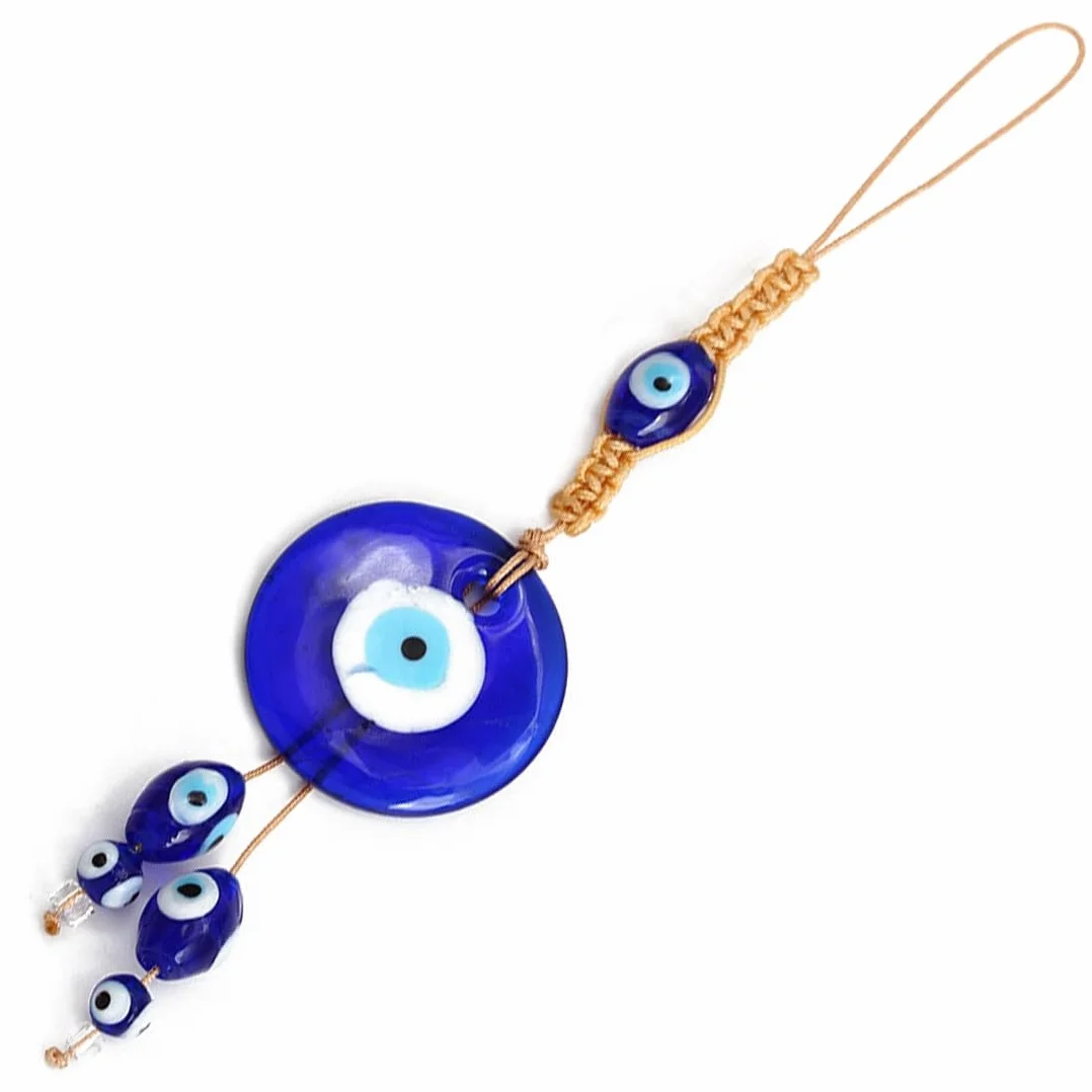 1 Pezzi Ciondolo per Auto Malocchio, Accessorio per la Decorazione dell'auto, Perline blu Malocchio per Protezione e Felicità, Ciondolo Portafortuna Auto per specchietto retrovisore auto