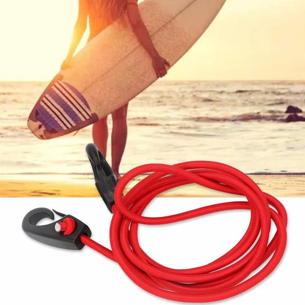 MAGT Elastico Sup Moschettone Barca Kayak Canoa SUP Paddle Guinzaglio Sicurezza Rod con Moschettone 189 cm Rosso