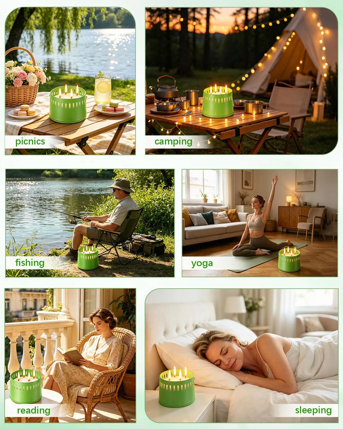 Grande Candela Citronella 4 Stoppini 80 Ore 100% Naturale per Esterno Giardino Campeggio