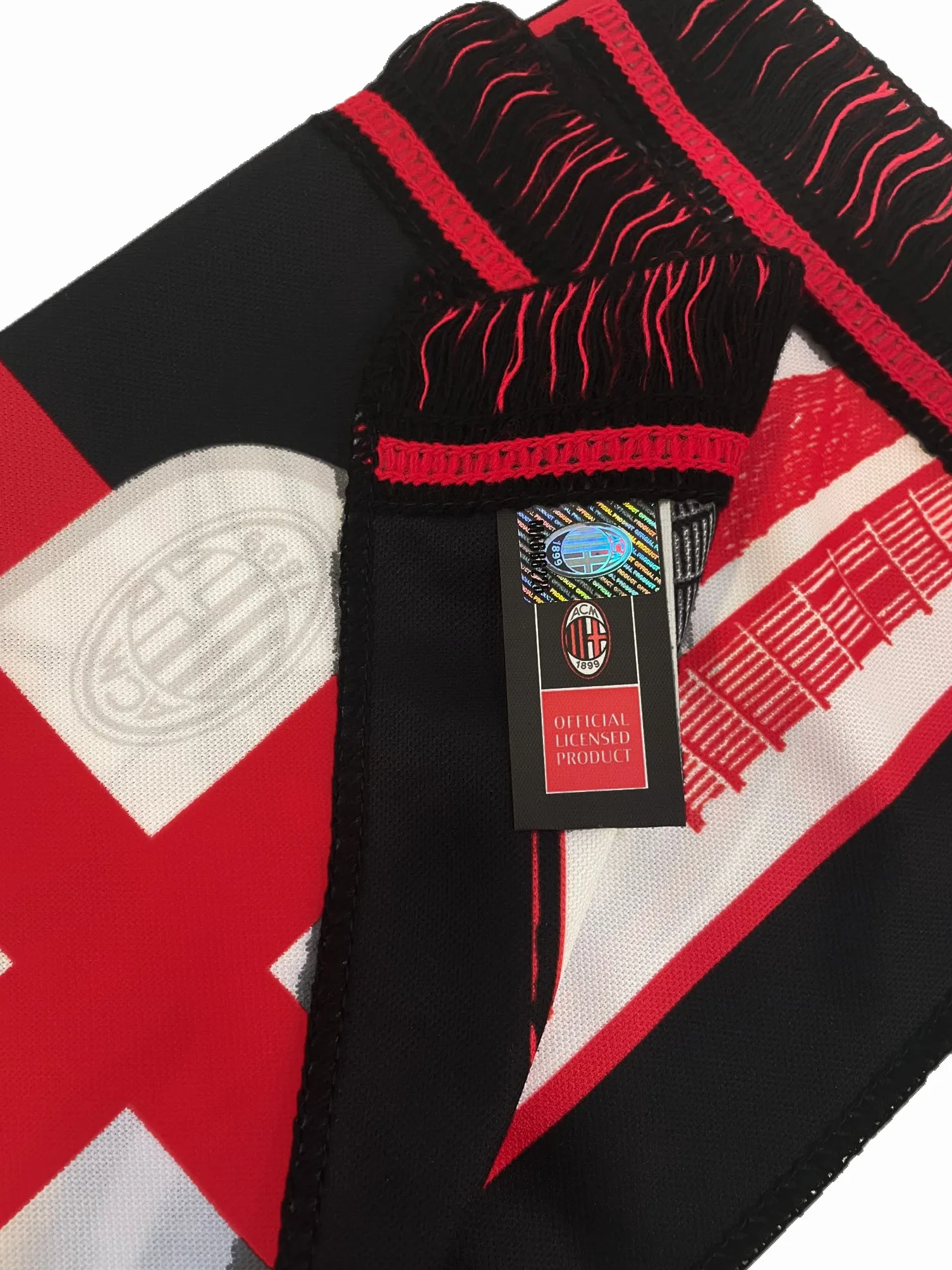 Sciarpa Ufficiale Milan Stadio San Siro 100% Acrilico Rosso Nero Unisex