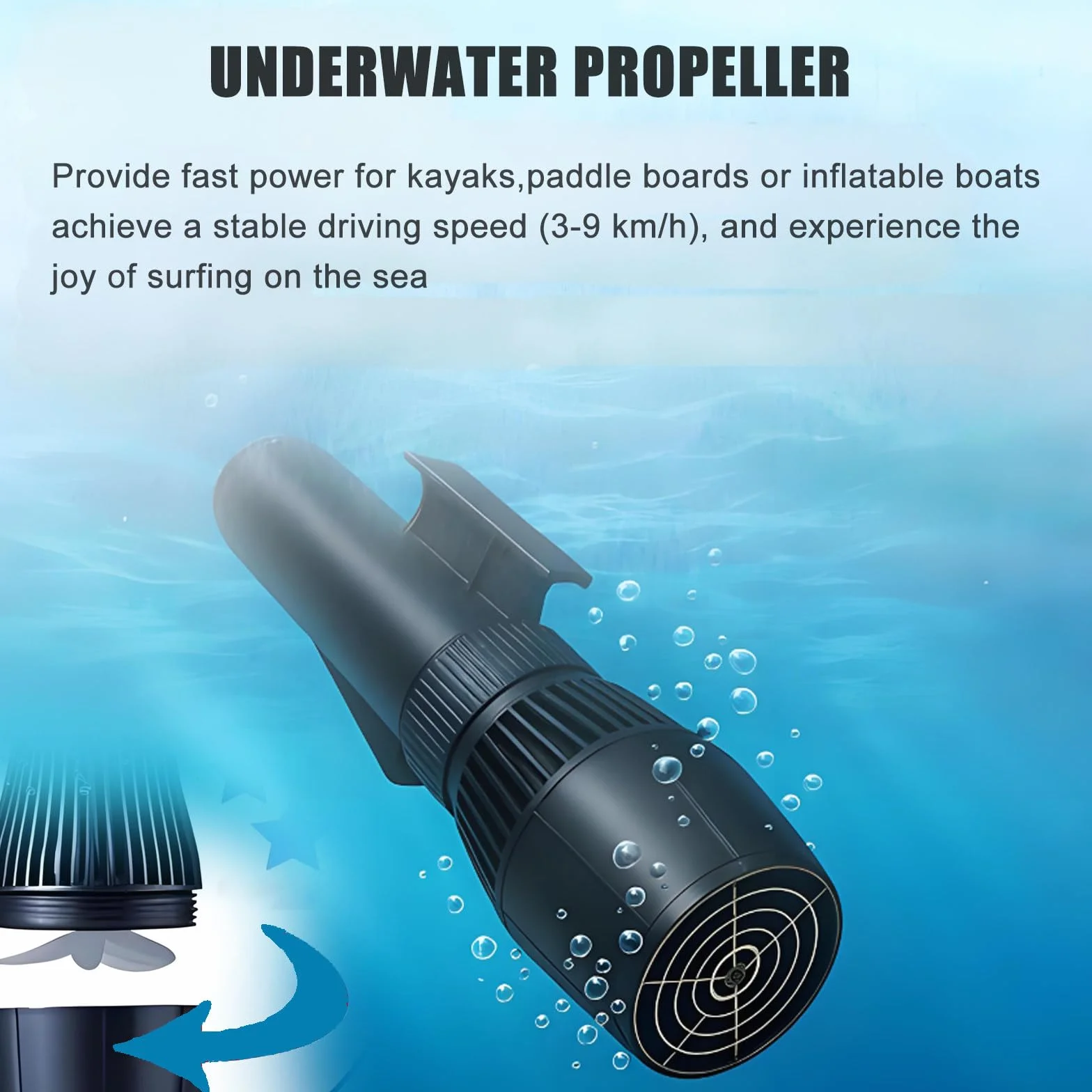 Moto d'Acqua Gonfiabile Elettrica Subacquea con Motore Barche Elettriche da Mare per Adulti 3-7 km/h Attrezzatura per Immersioni Subacquee e Nuoto Boat+Thrusters