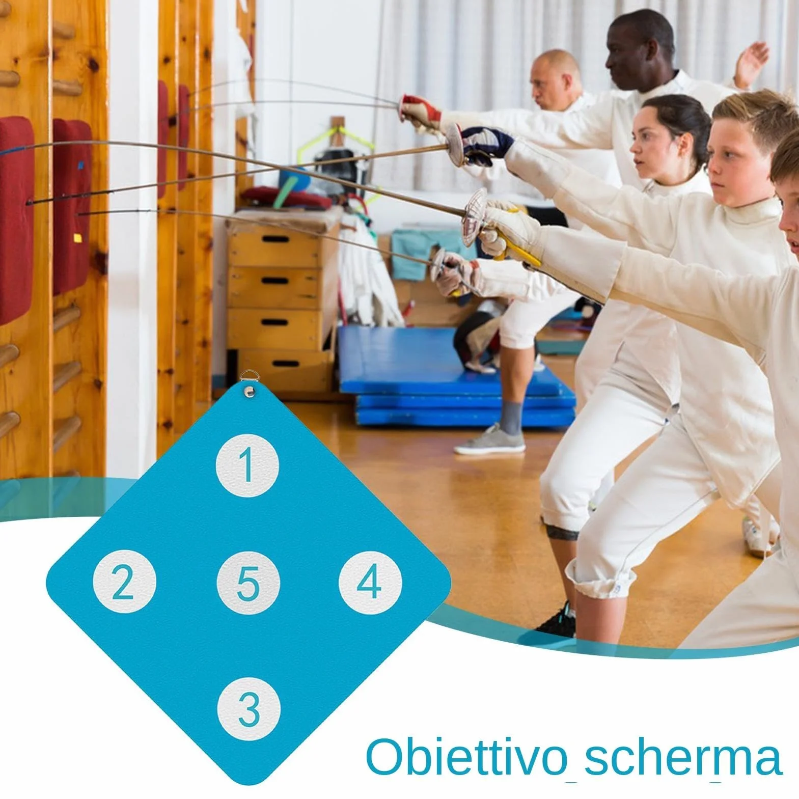 Pratica target di scherma montata a parete BIRIRIO, attrezzatura di addestramento con cinghie