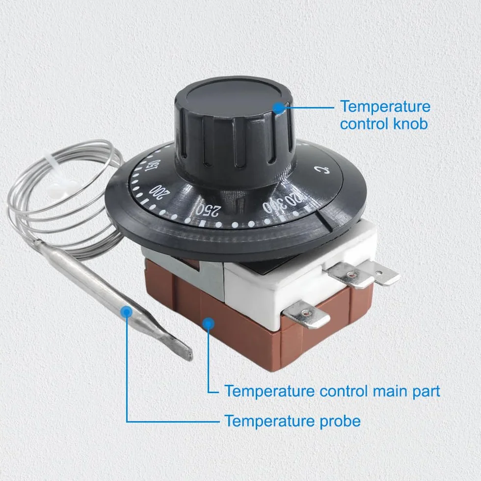 Riloer TS-120SR 12V Termostato Capillare Universale Radiatore Raffreddamento Sensore Temperatura Inox 3 Pin