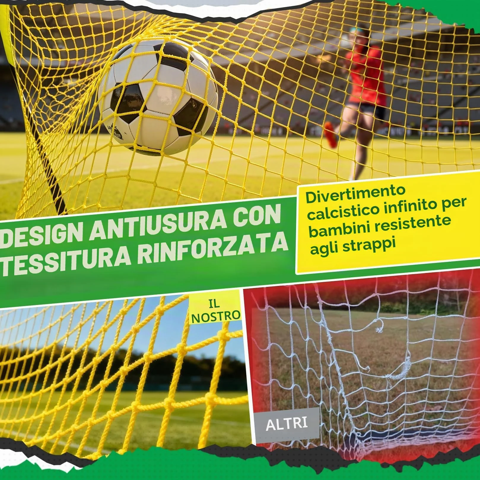 Happy Jump Porta da Calcio Pieghevole 120x90 CM z Piłką i Pompą do Treningu Outdoor