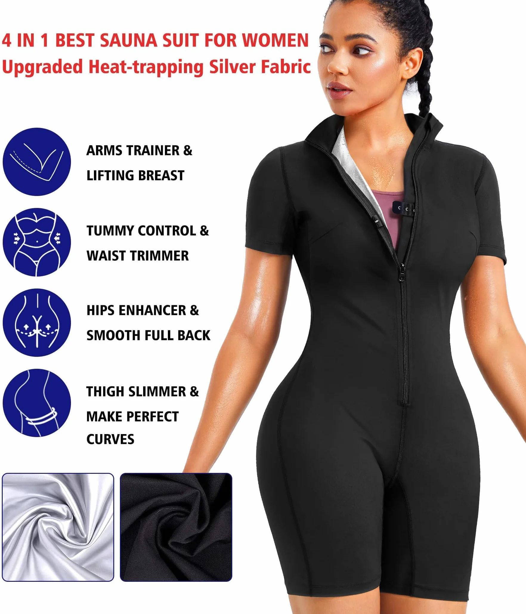 KUMAYES Tuta Completa Sauna Dimagrante Donna Snellente Sudorazione Anticellulite Sportivi Fitness Suit