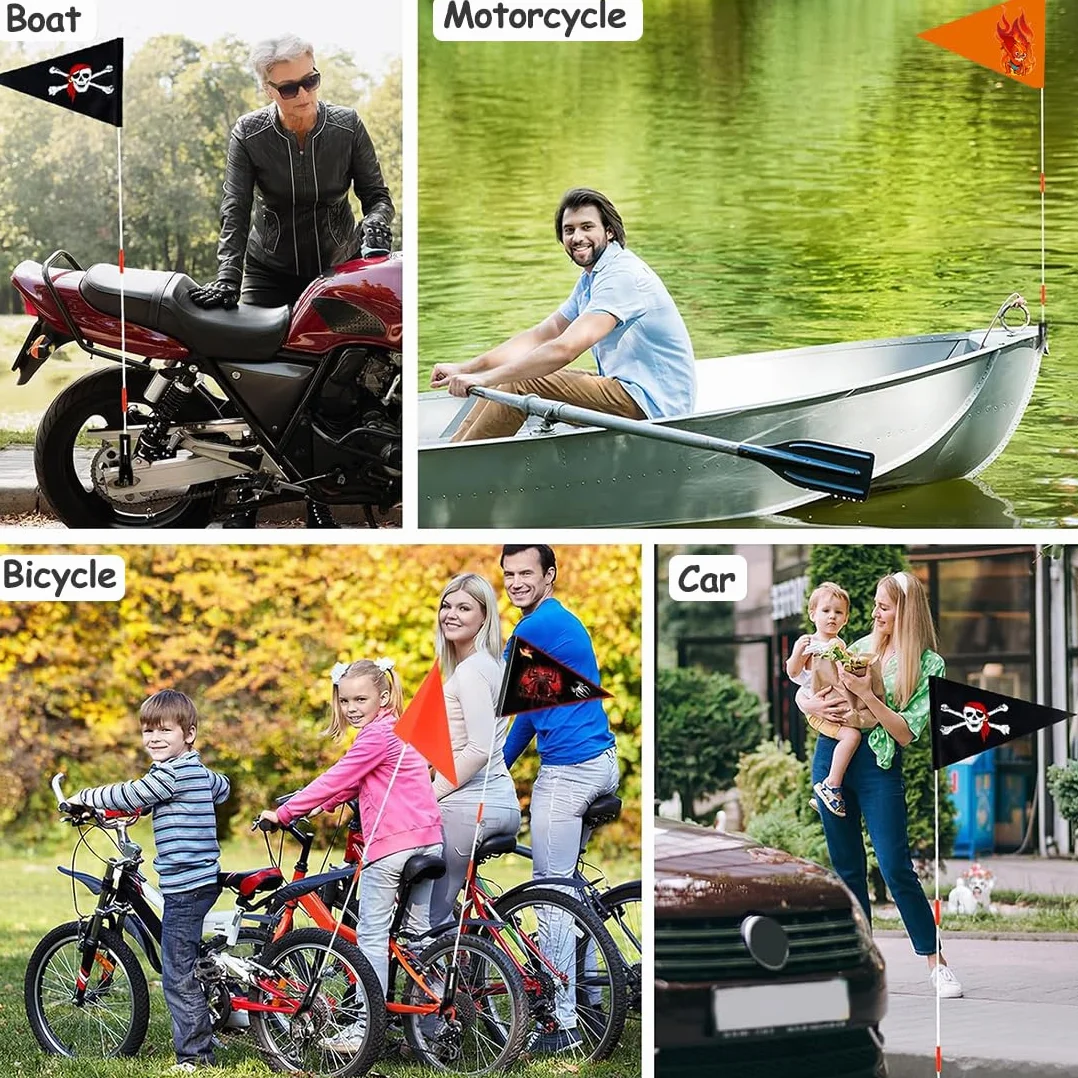 Bandiere Gagliardetto per Bicicletta, Bandierina di Sicurezza in Tela Antistrappo per Bambini, Accessori Bicicletta