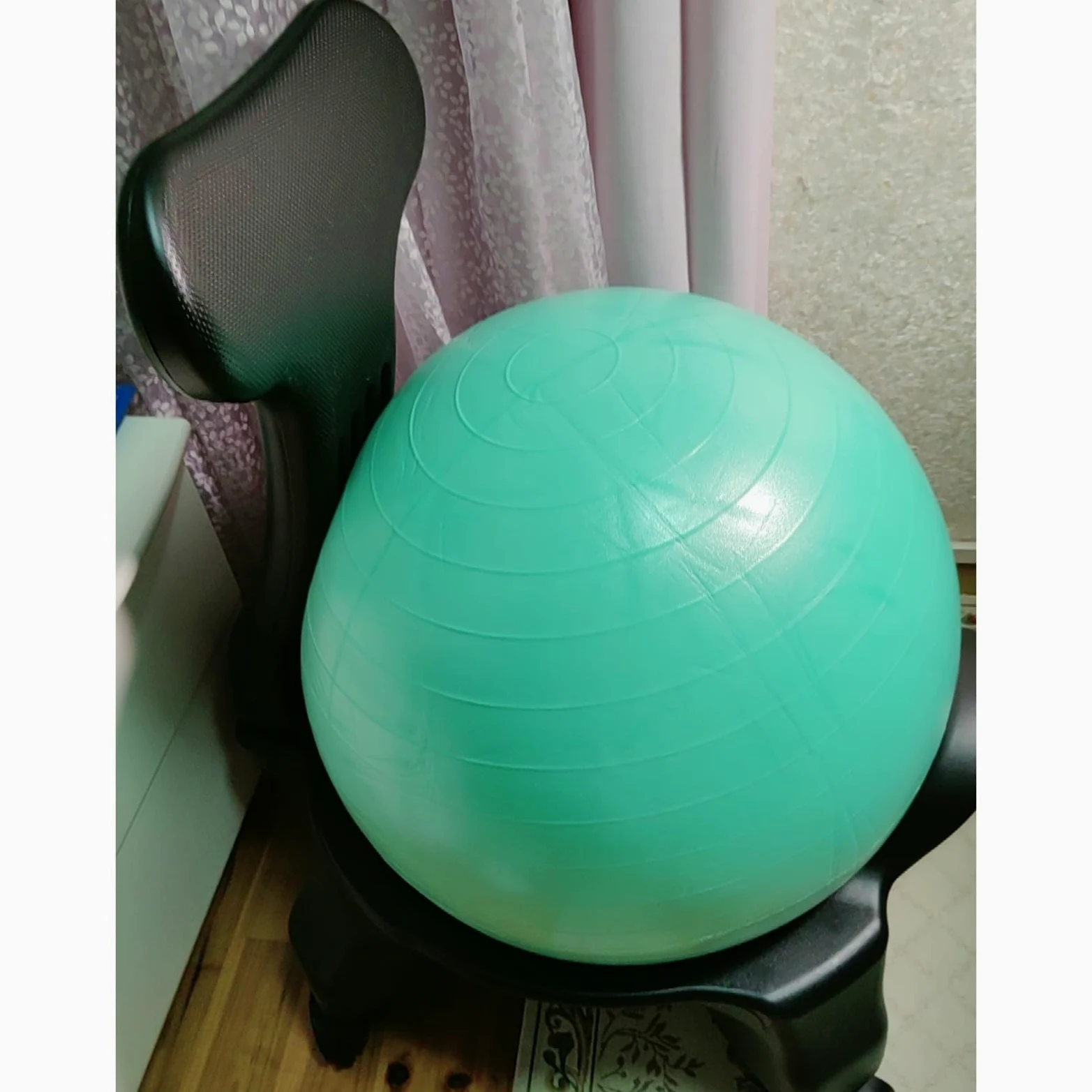 Sedia Palla Ufficio Sedia con Palla da Esercizio Rotante e Pompa, Sedia da Ufficio Ergonomica con Palla da Yoga per Ufficio in Gravidanza, Sedia da Scrivania(B)