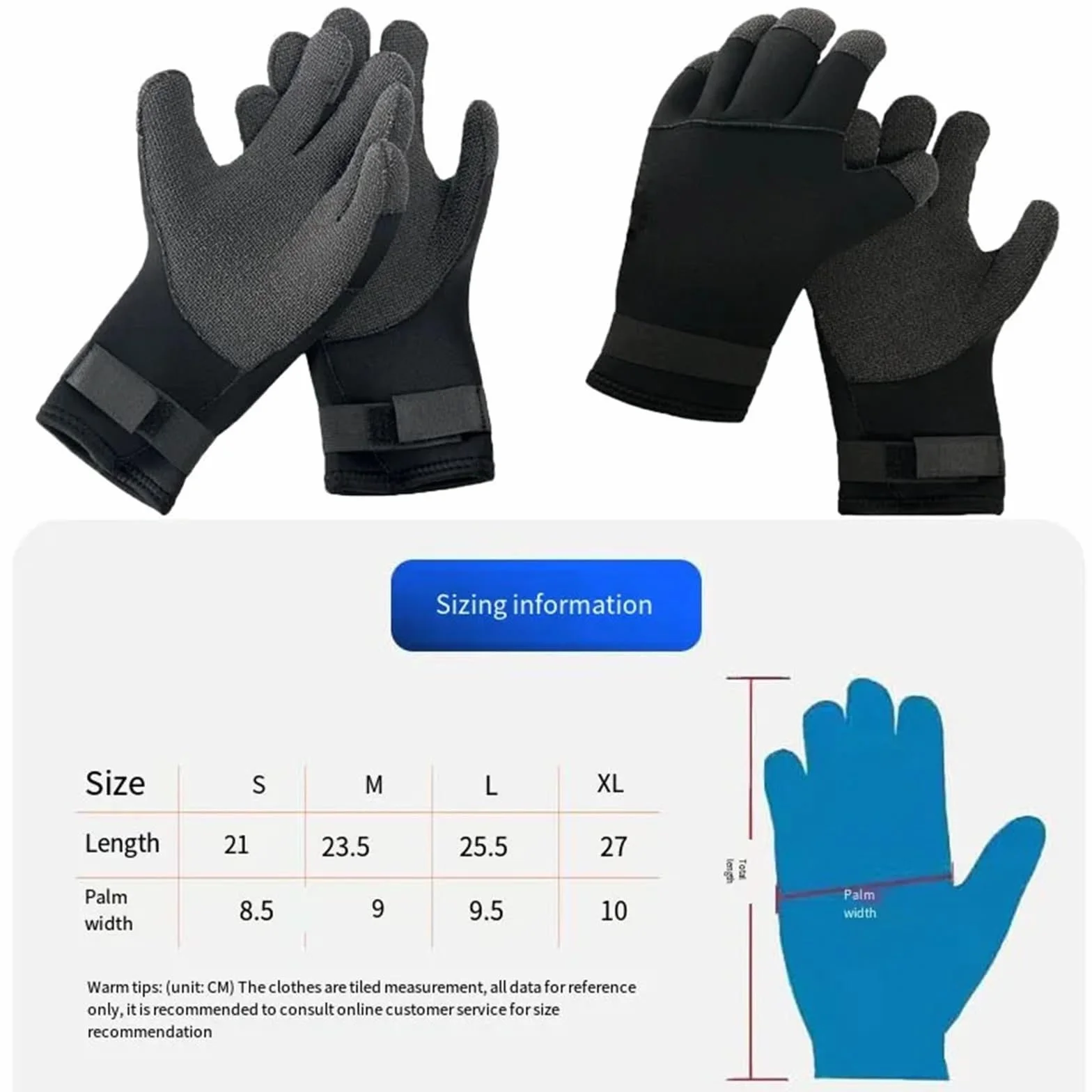Generico Guanti da sub in neoprene Kevlar da 5 mm - Guanti antiscivolo, resistenti all'usura e anti-puntura for snorkeling, pesca e nuoto