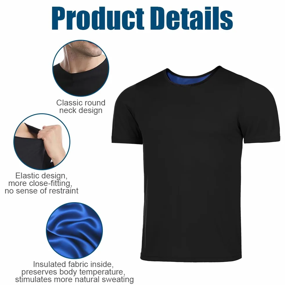 DiULi Canotta Dimagrante Uomo Maglietta Sauna Cerniera Compressione Fitness Manica Corta T Shirt Palestra Body Shaper Sudare