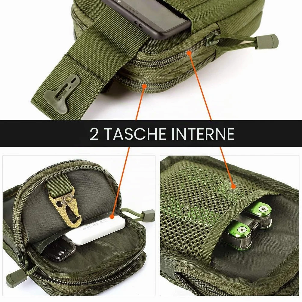 Unigear Marsupio Tattico da Cintura 1000D con Moschettone per Ciclismo, Escursionismo