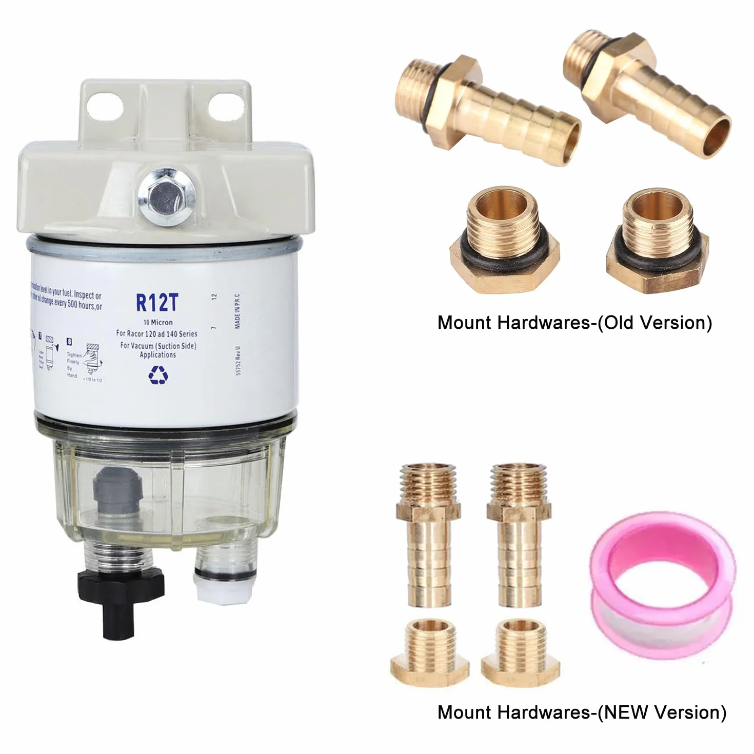 Filtro Carburante per Barca R12T 30Gph 120AT Rotazione Separatore Acqua Marina