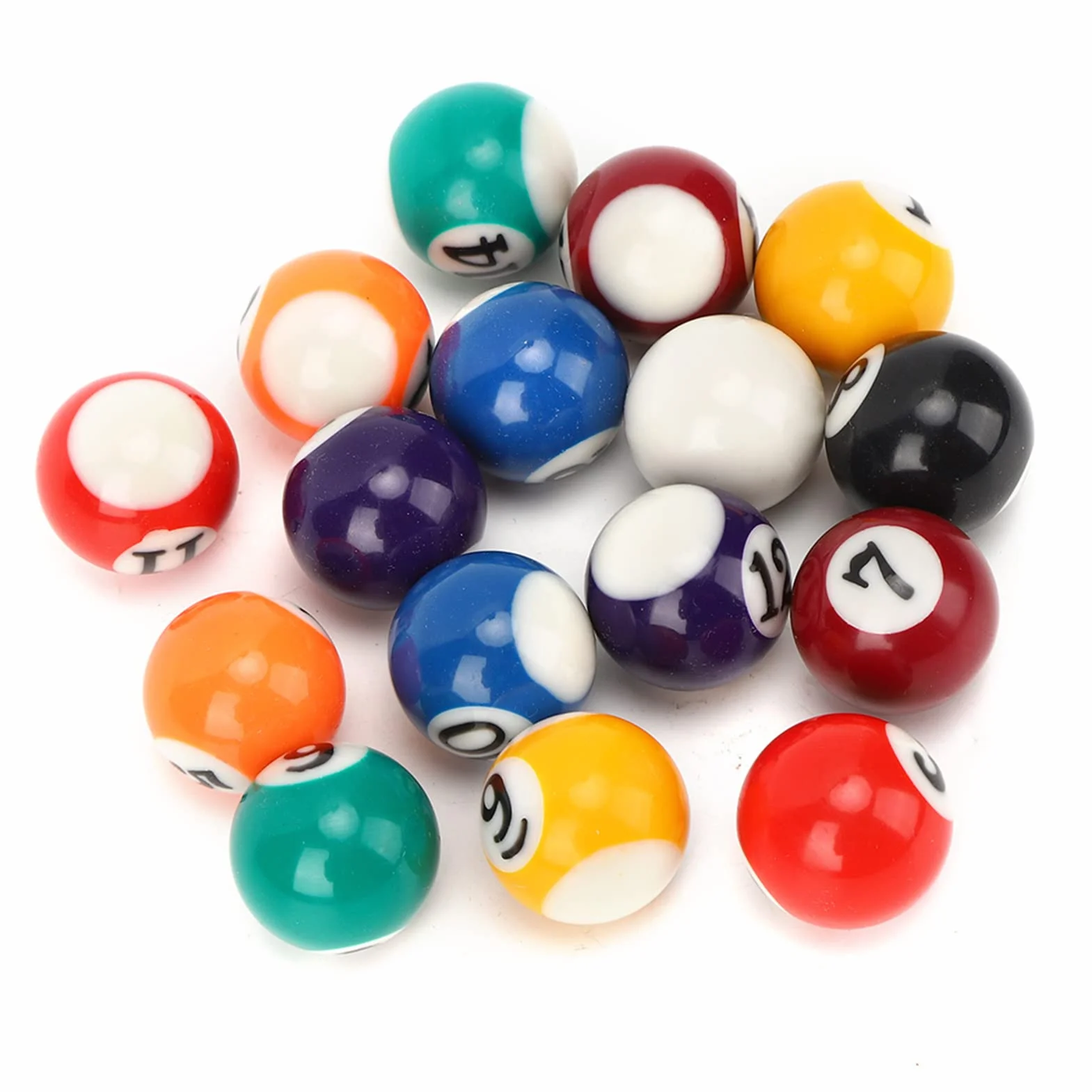 Palline da Biliardo 16 Pezzi in Resina di Poliestere 2,5 cm per Sale Giochi