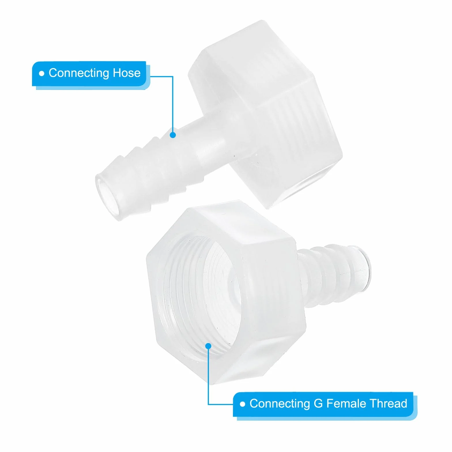 PATIKIL 3Pz Raccordi per Tubo Flessibile in Plastica, Attacco da 3/8" x Filettatura Femmina da 3/4" G per Acqua, Aria, Gas