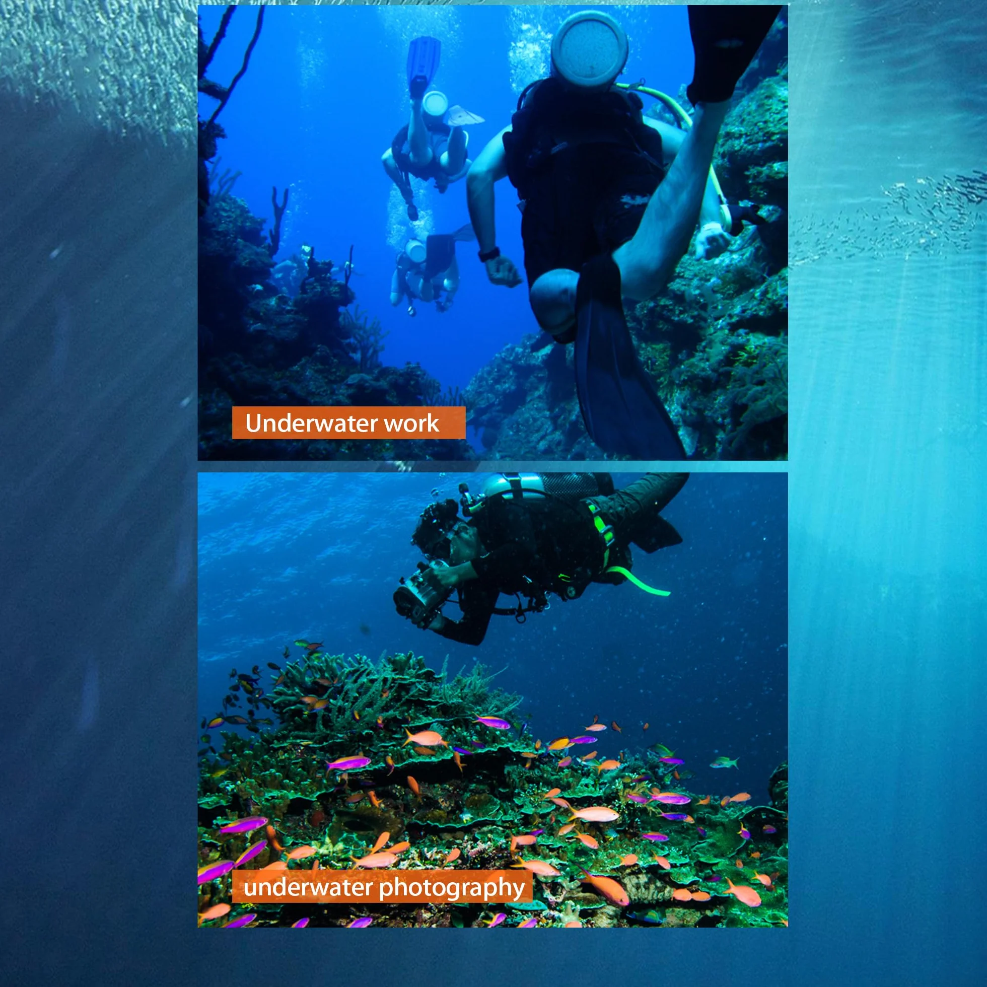 TUDIVING-Sistema di Immersione Professionale Senza bombola Impermeabile, Sistema di Immersione Portatile Ricaricabile con Narghilè e regolatore di respirazione