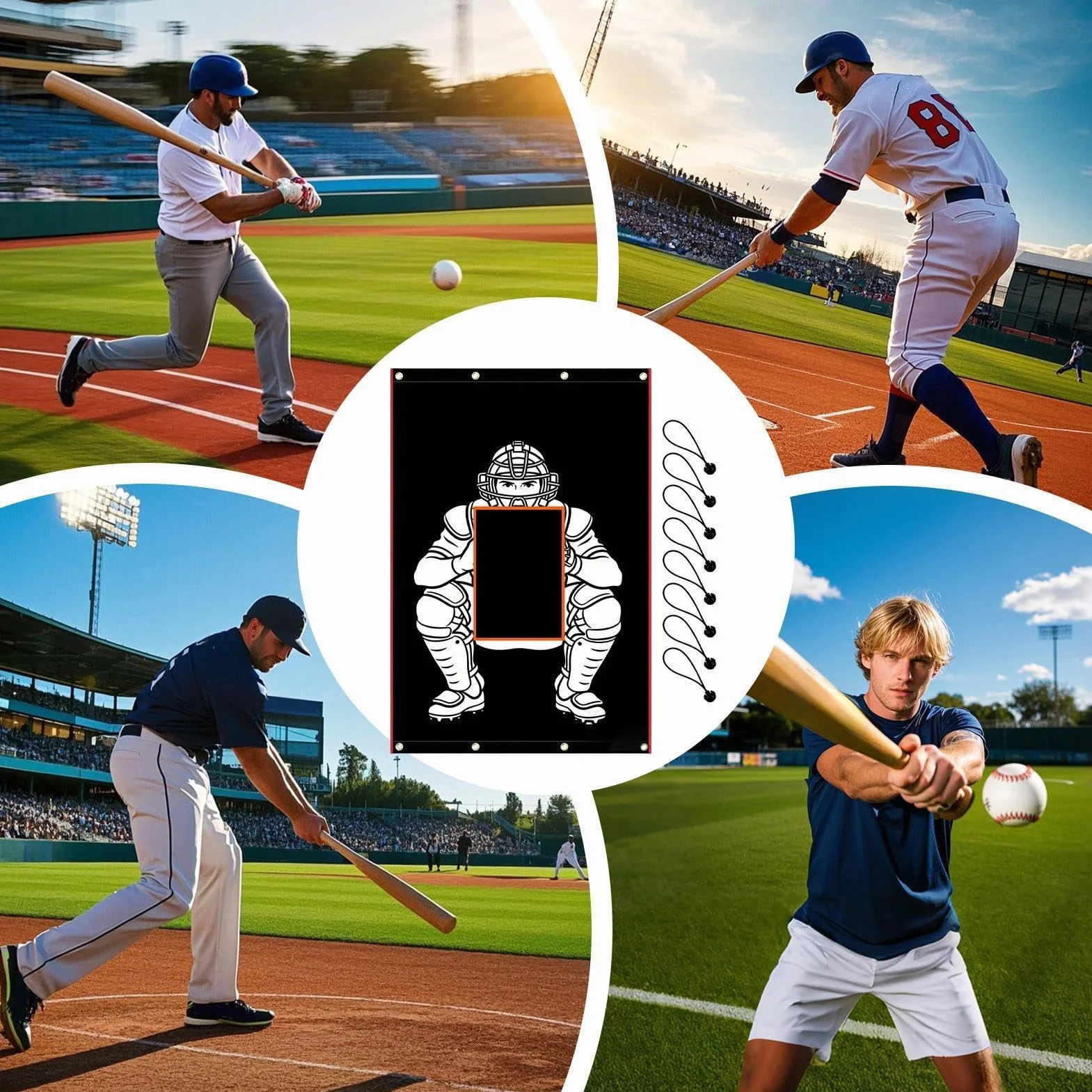 Generico Baseball Pitching Training Net Cloth | Oxford Cloth 122×183cm Strike Target Batting Screen Outdoor Softball Training Aid for Pitching Accuracy Practice Sports Equipment