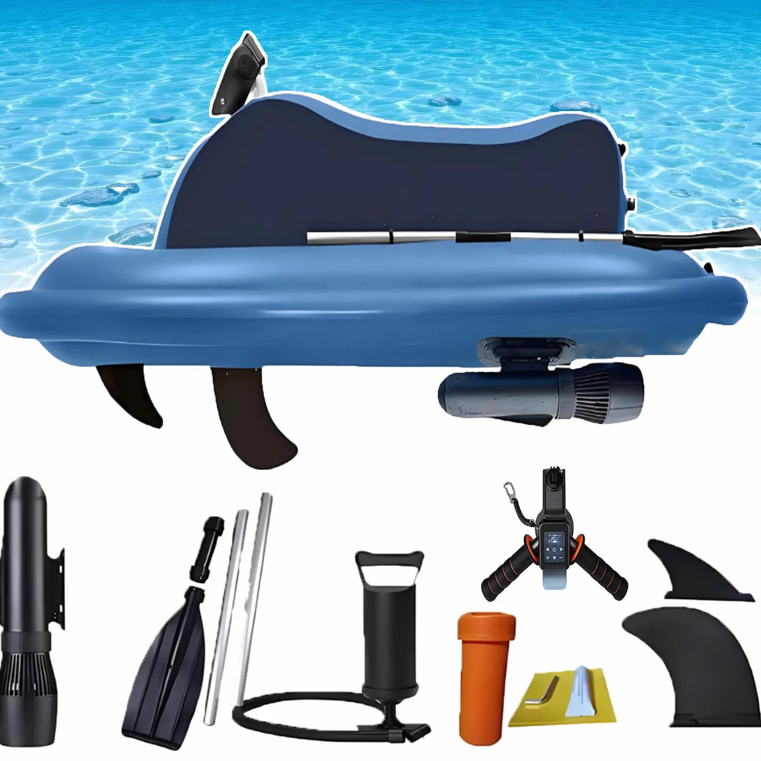 Moto d'Acqua Gonfiabile Elettrica 700W 10000mAh 16000mAh 3-9km/h 40-130min 9 velocità Mare Lago