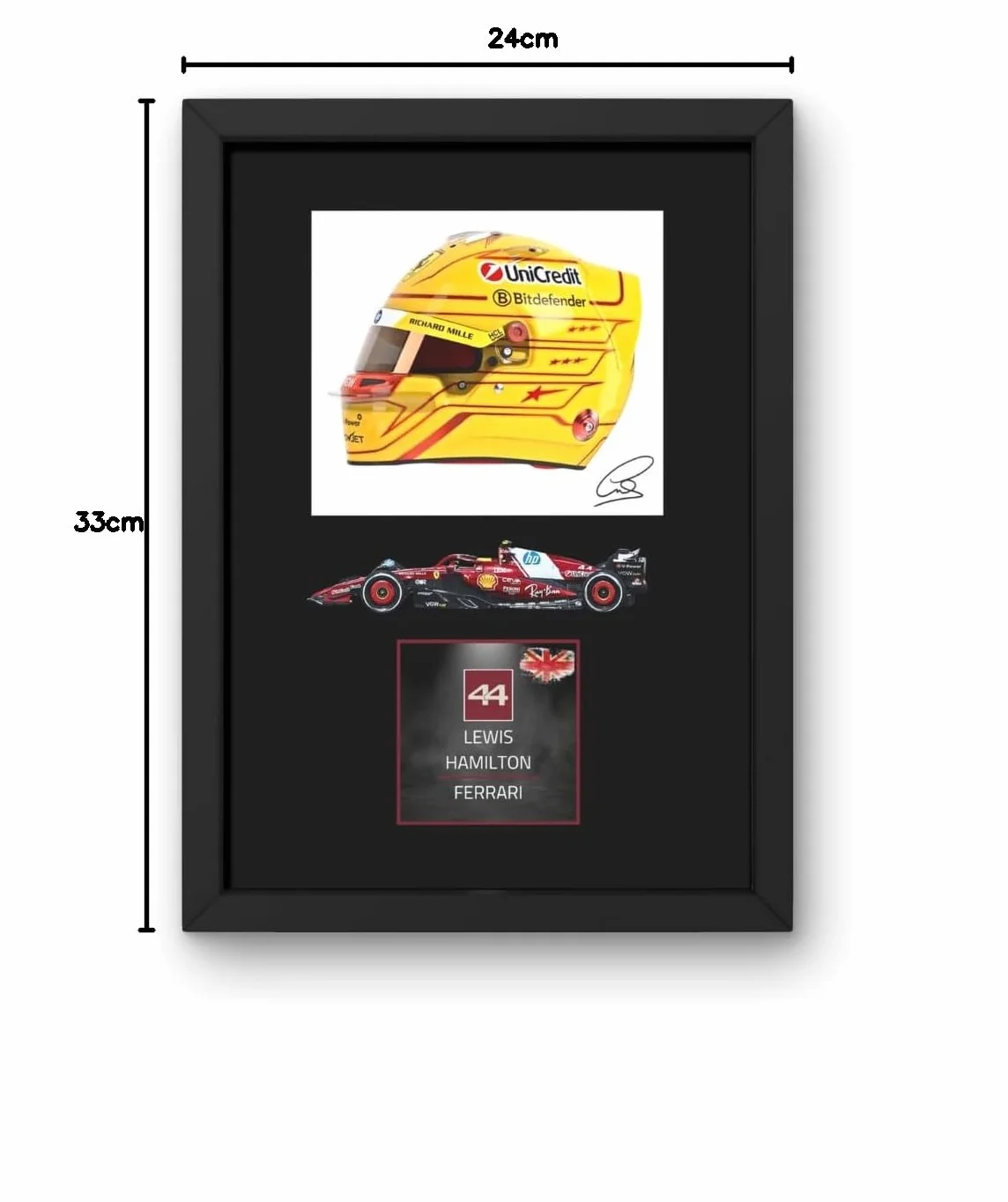 Lap Legends Lewis Hamilton 2025 Espositore incorniciato firma digitale riprodotta