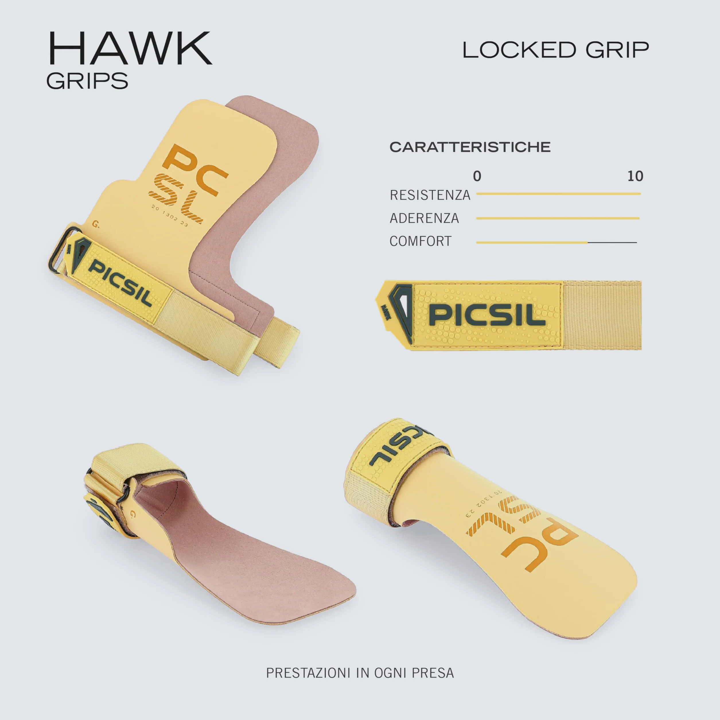 PICSIL Paracalli Hawk Professionali Barre Liscie Acciaio senza Magnesite Astuccio Polsini Cross Training Calisthenics Ginnastica