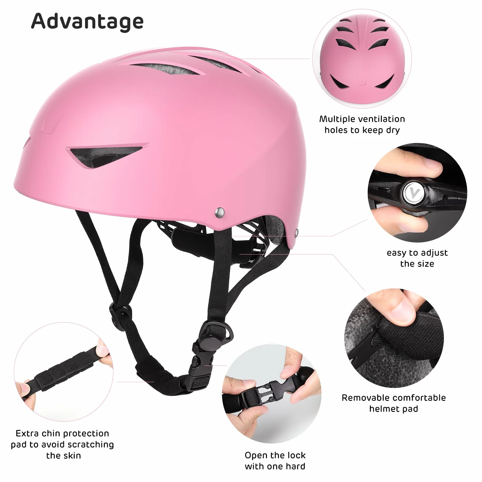 Casco Protezione Bambini Regolabile Ginocchiere Gomitiere Polsiere per Skate Bicicletta Pattinaggio 6-16 Anni