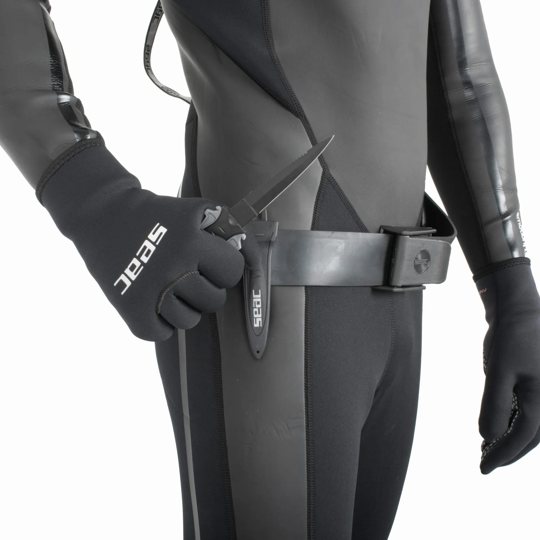 SEAC Sharp Coltello di Sicurezza Pesca Subacquea 9 cm Nero