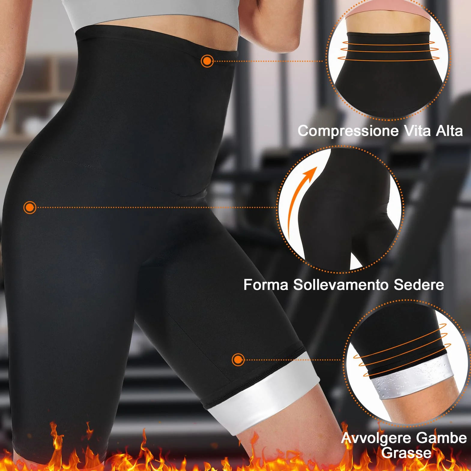 Kiiwah Pantaloni Sauna Dimagranti Donna Vita Alta Leggings Sportivi per Yoga Corsa Palestra
