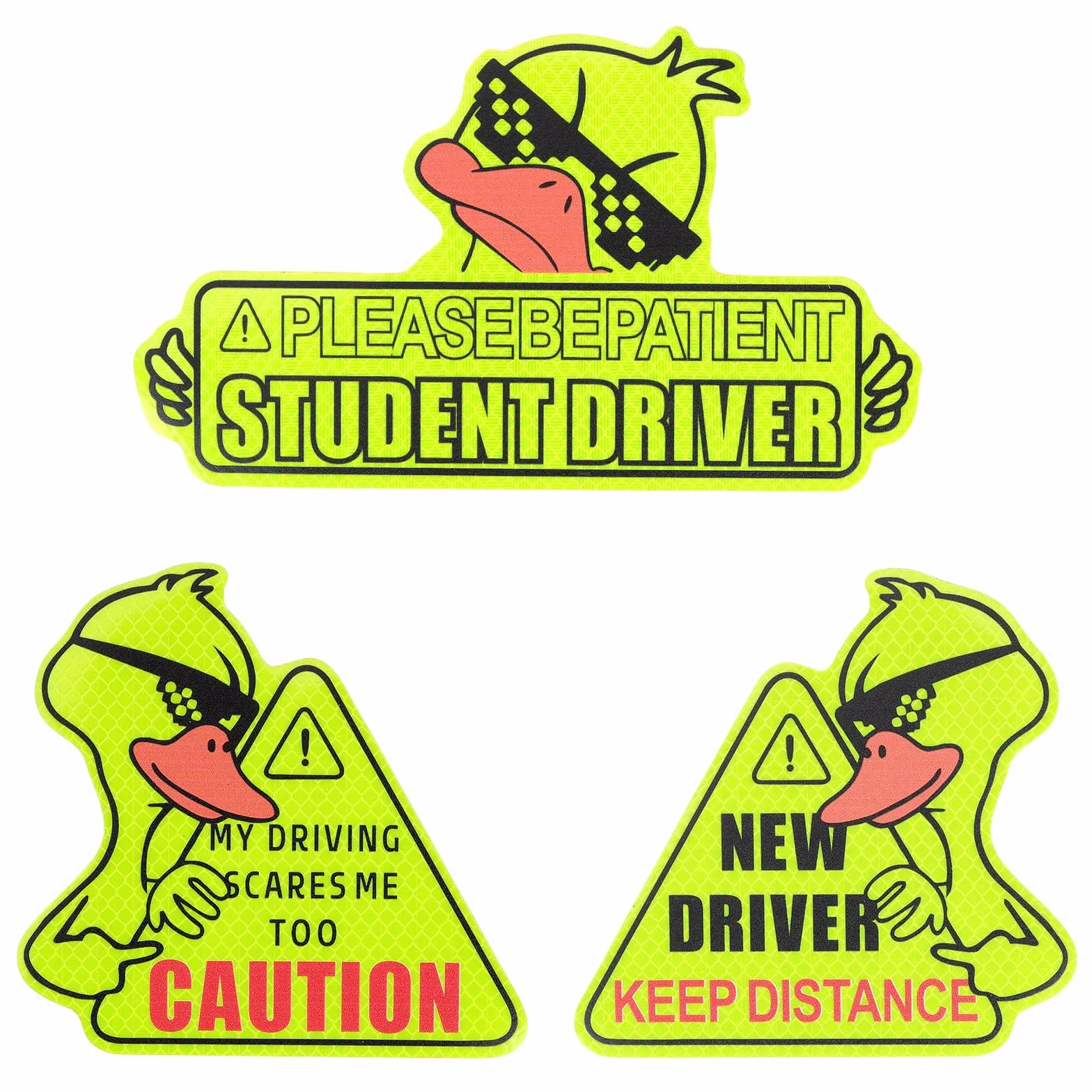 3 pezzi novizio driver segno magnetico novizio driver adesivo impermeabile, riflettente foglio magnetico segno di avvertimento con protezione UV