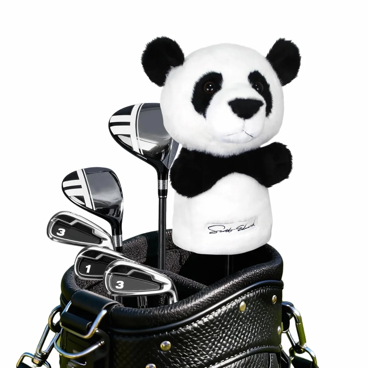 Scott Edward Animal Zoo Copertura in legno per conducenti e fairway driver Panda-nero