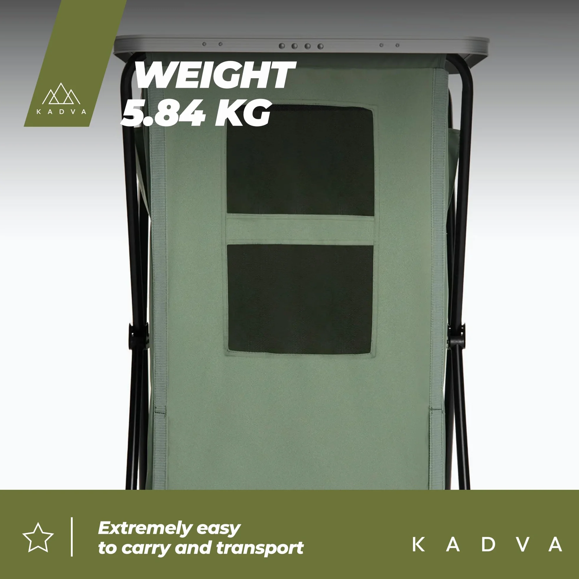 KADVA Mobile da Campeggio CAMPShelf 13 50x60x98 cm Credenza da Campeggio Materiali Durevoli Leggera Stabile Facile da Montare