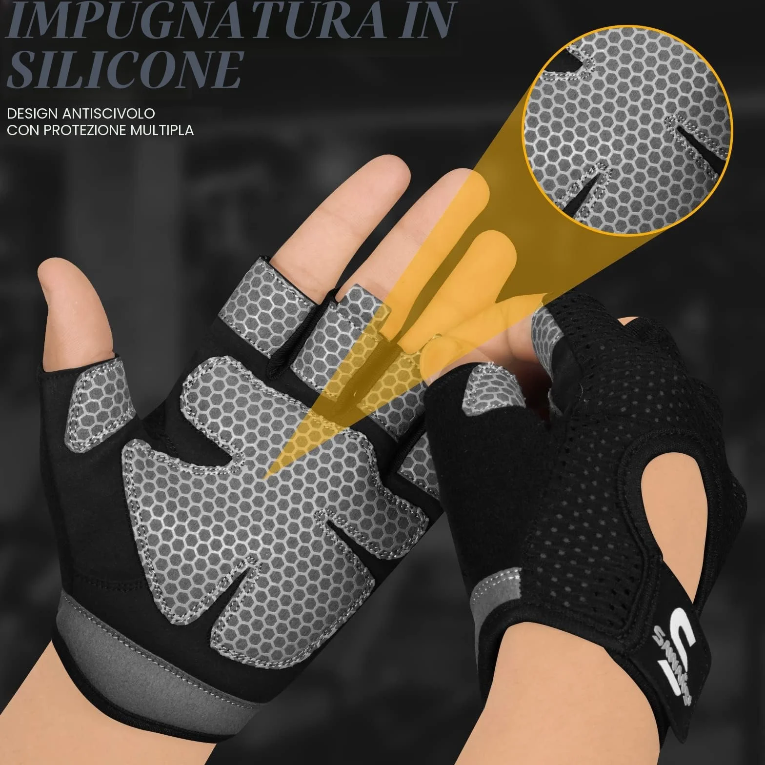 SAWANS Guanti da palestra antiscivolo in silicone per fitness ciclismo trazioni