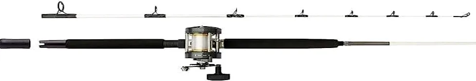 Mitchell Performance Boat - Set composto da canna da pesca e mulinello moltiplicatore, pronto per pescare con lenza, per sgombro, merluzzo, spigola e merluzzo, bianco/nero