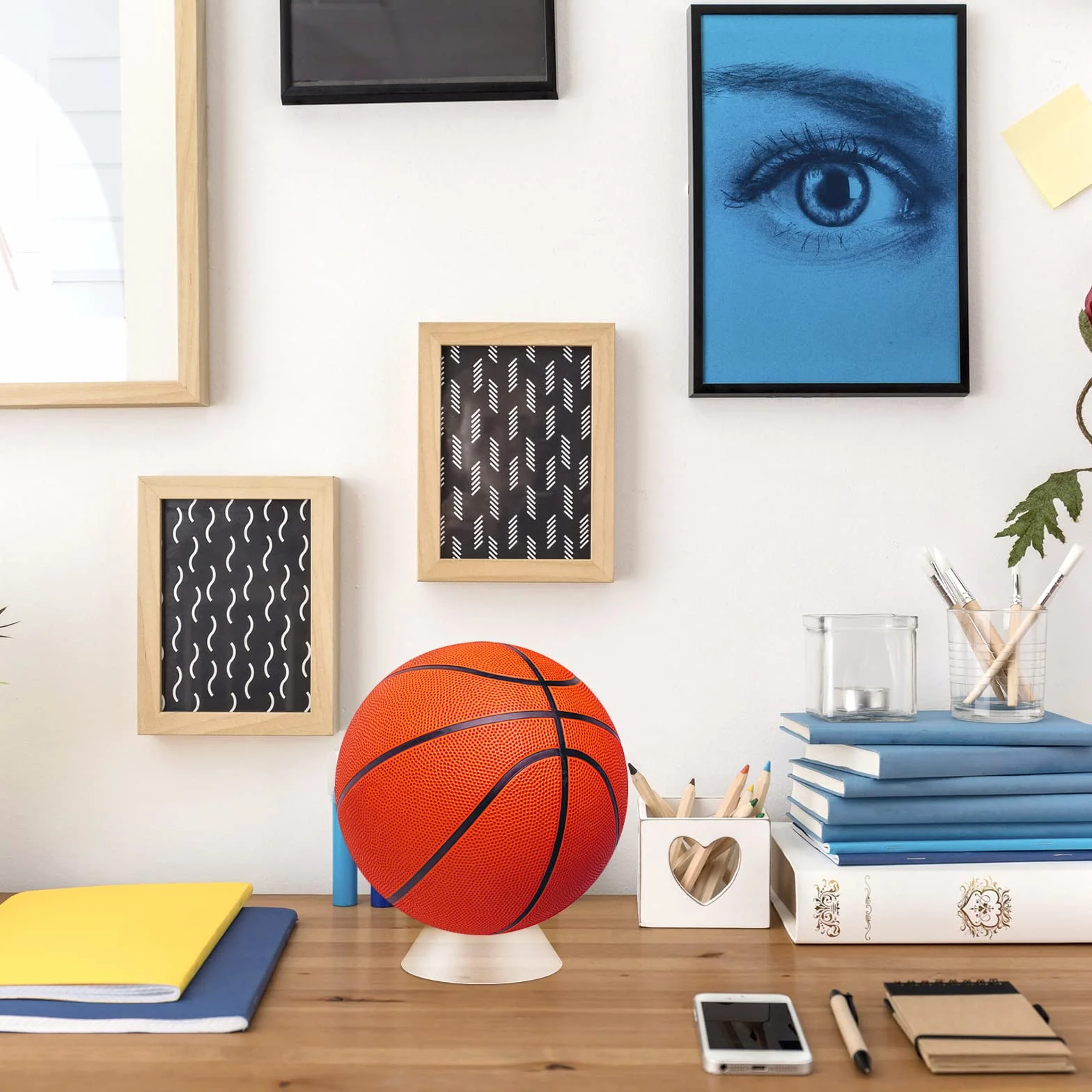 Supporto per Pallone Memorabilia Piedistallo per Sfera Stand Espositore per Porta Palla 6 Pezzi Trasparente