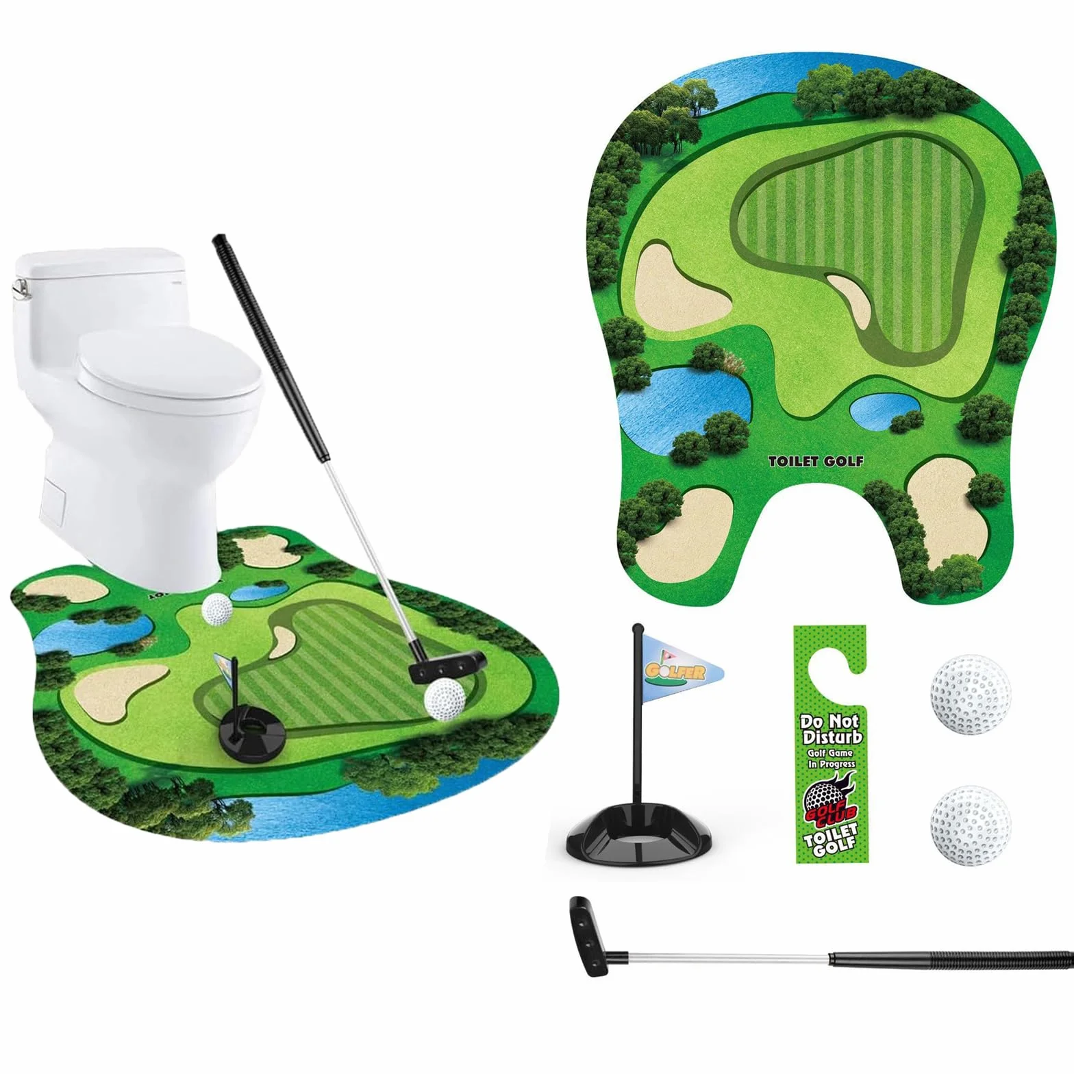 Bathroom Mini Golfing Practice Golf Toilet Game Set Regali Divertenti per Giocatori di Golf