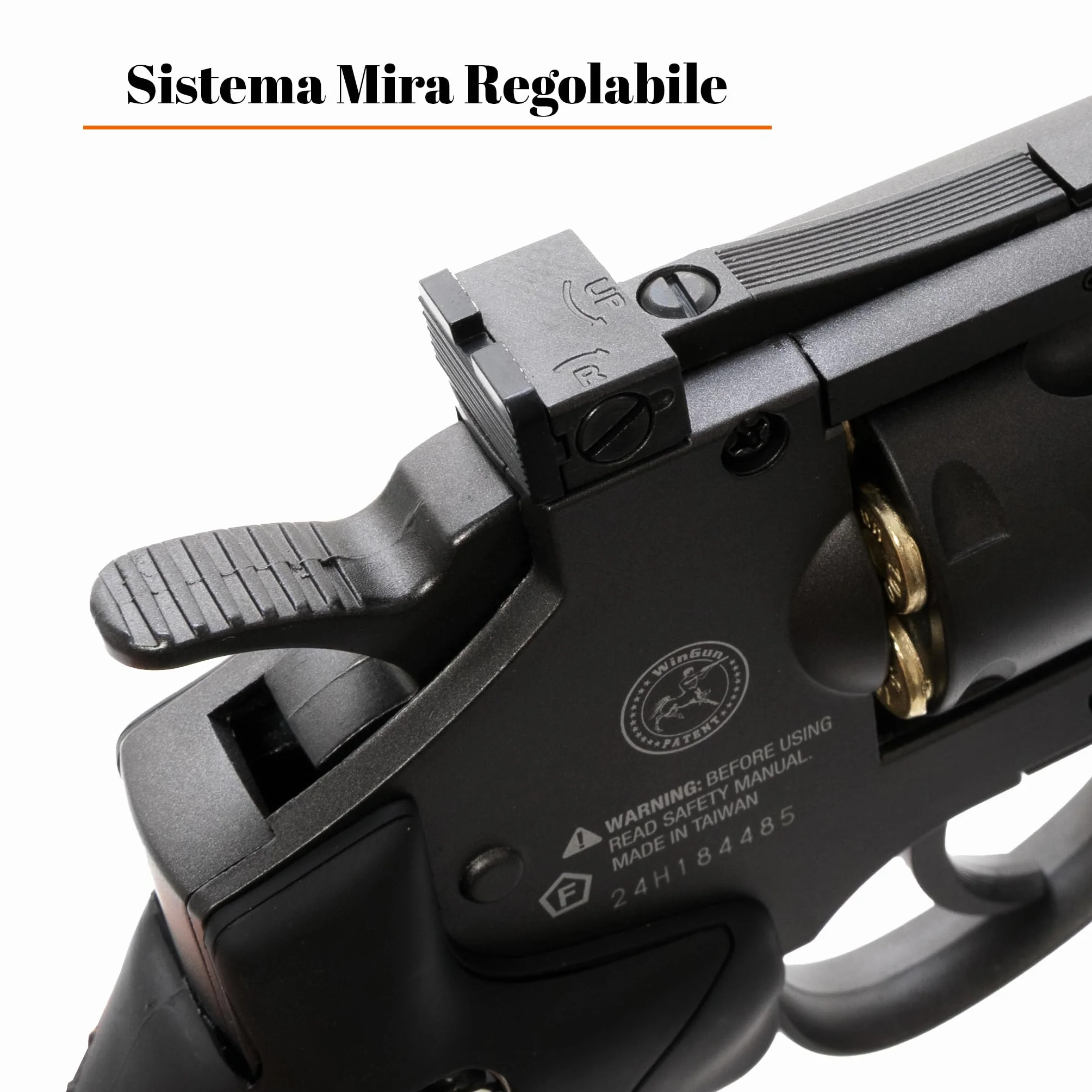 Pistola Softair Revolver a Pallini 6mm, 0,9 Joule, 34x12,5 cm, 5 Bombolette CO2, 1000 Pallini, Caricatore, 6 Bossoli
