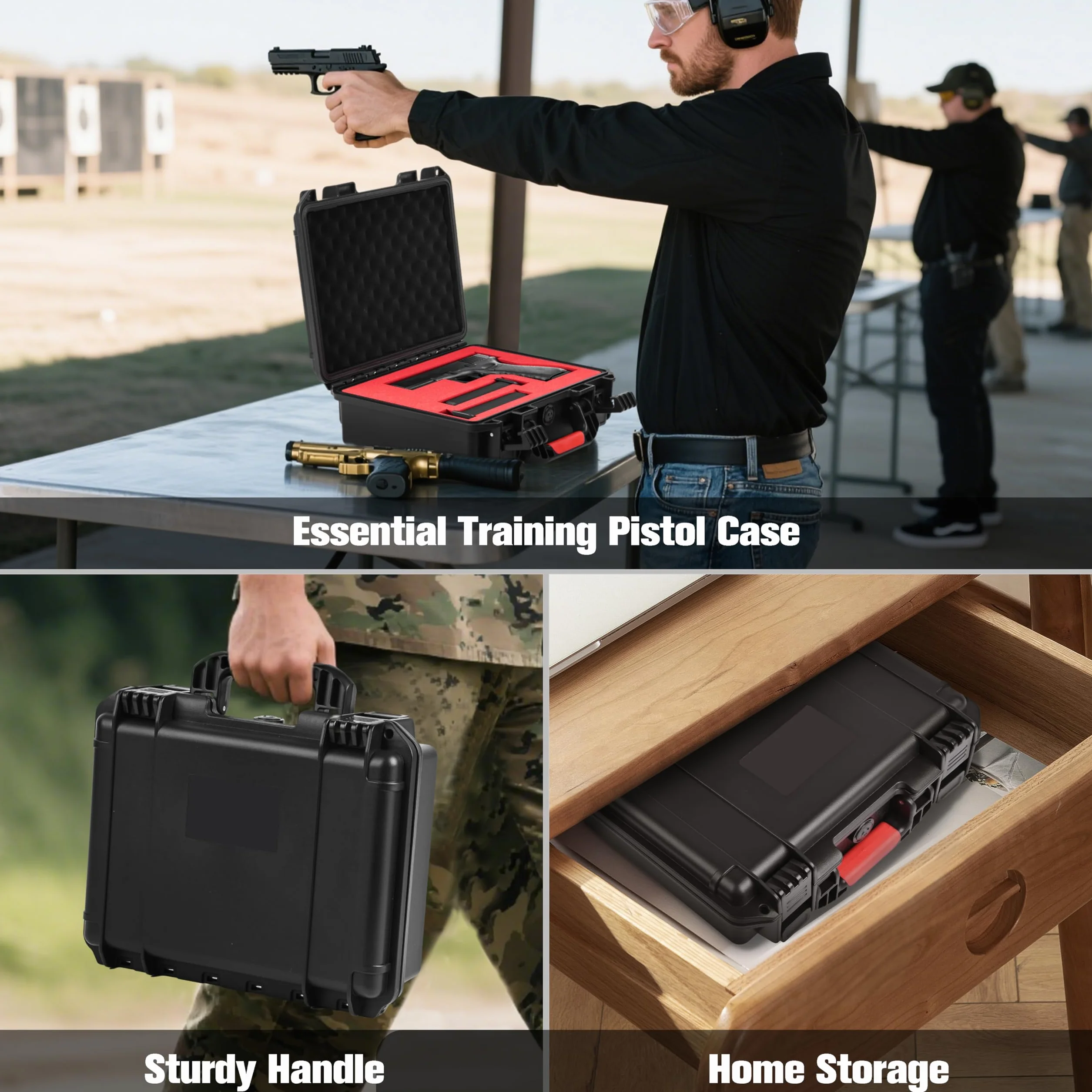 Custodia rigida per pistole 9 mm impermeabile antiurto approvata TSA