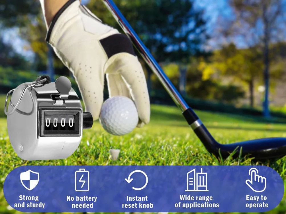 Metallo Contatore Manuale 9 PCS 4 Cifre Meccanico per Conteggio Golf Tiro Giri