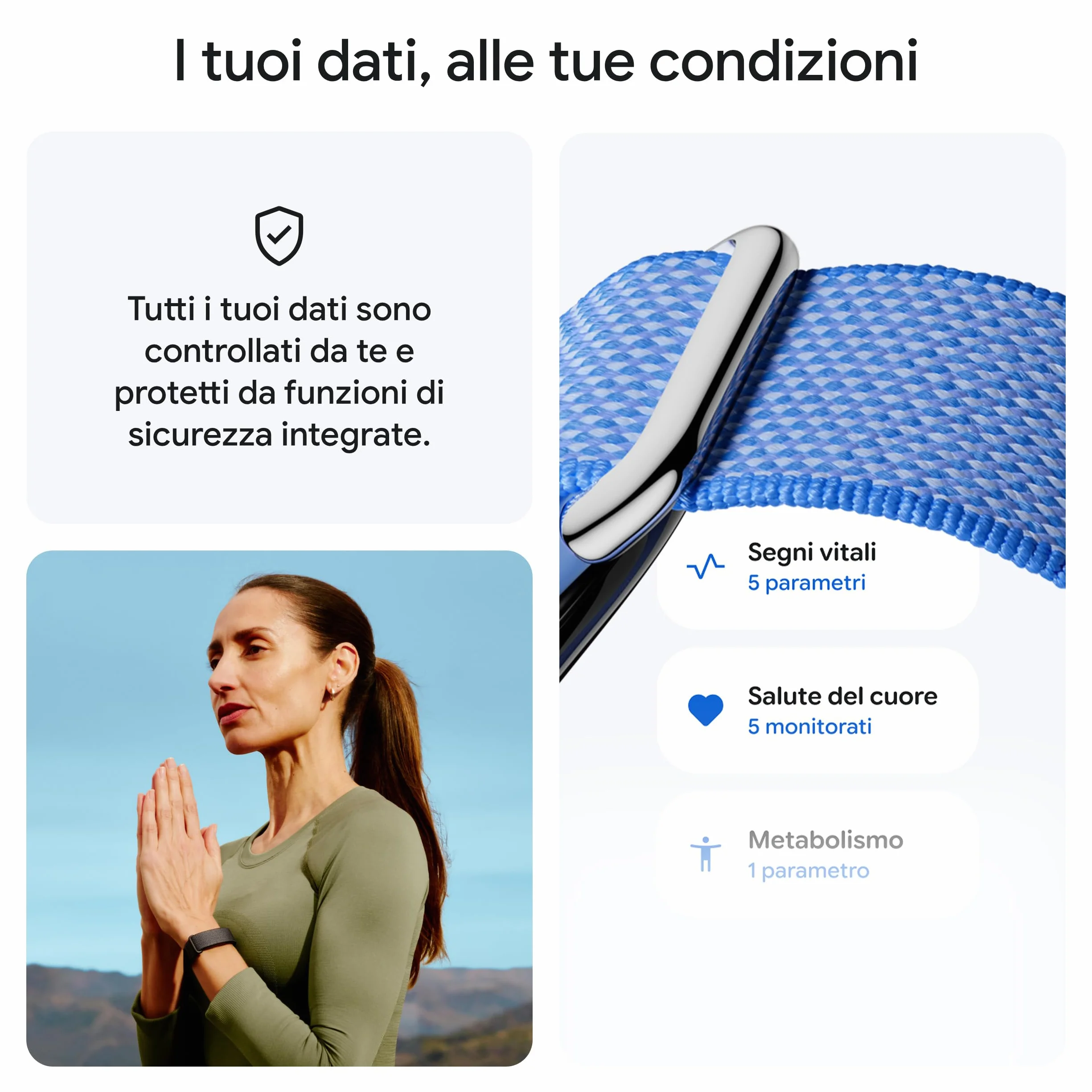 Google Fitbit Air Activity tracker monitoraggio fitness battito cardiaco sonno coaching AI autonomia 7 giorni Rosso lampone