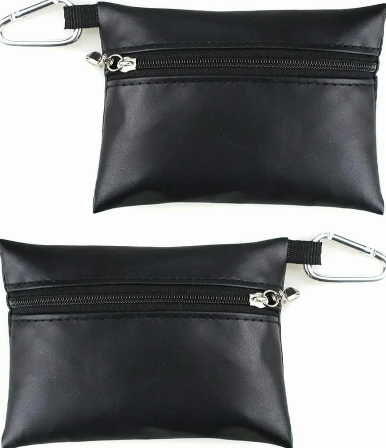 Borsa per tee da golf in pelle con cerniera, accessori per borse da golf, sacchetti neri per mini golf tee