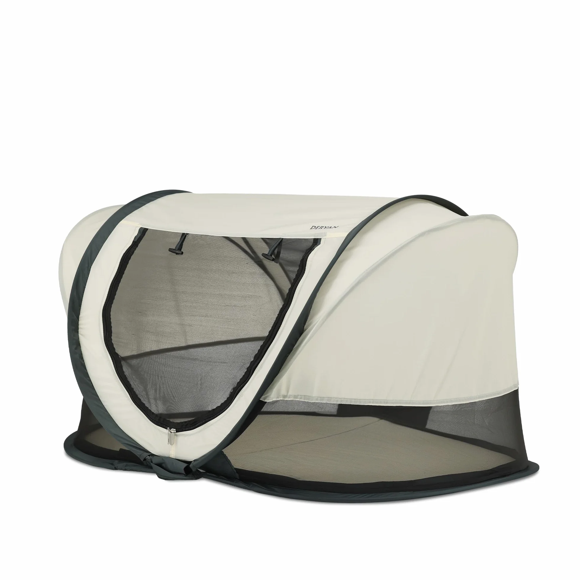 Deryan Scott Lettino Parapioggia per Bambino 120x75x50cm Tenda Pop-Up Zanzariera Borsa da Viaggio Crema