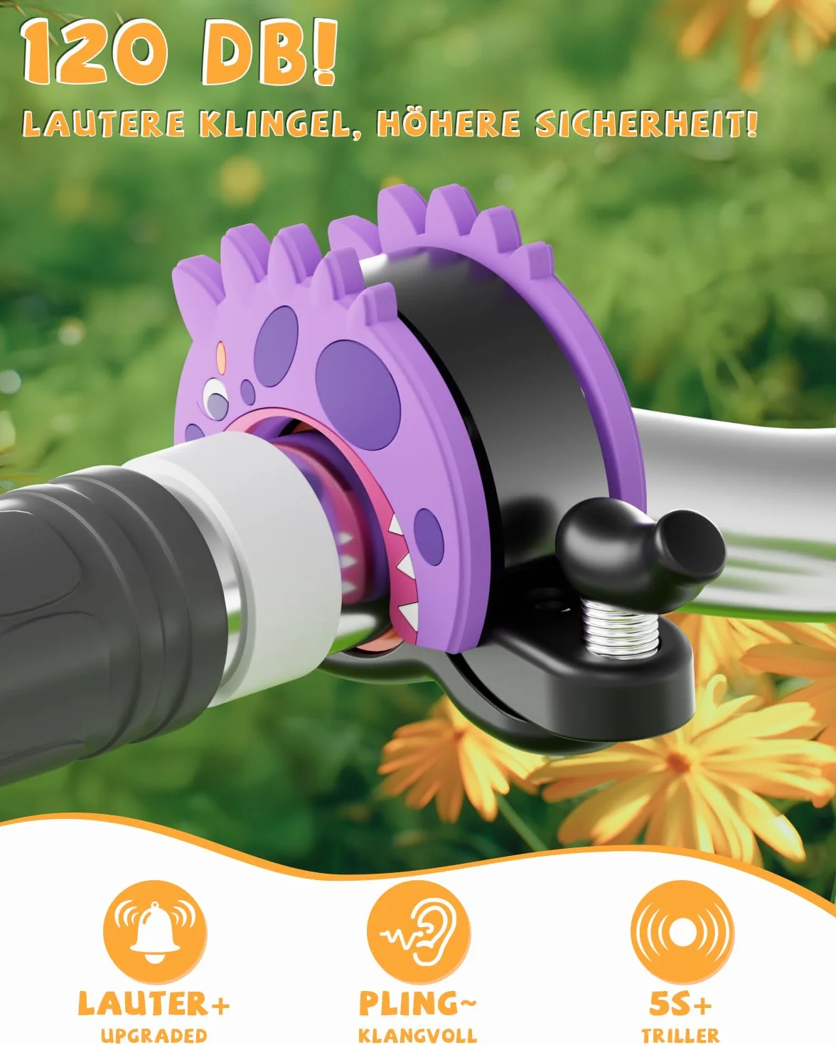 Campanello Bicicletta 22.2-25.4mm Mini Campanello per Bambini Ragazzi