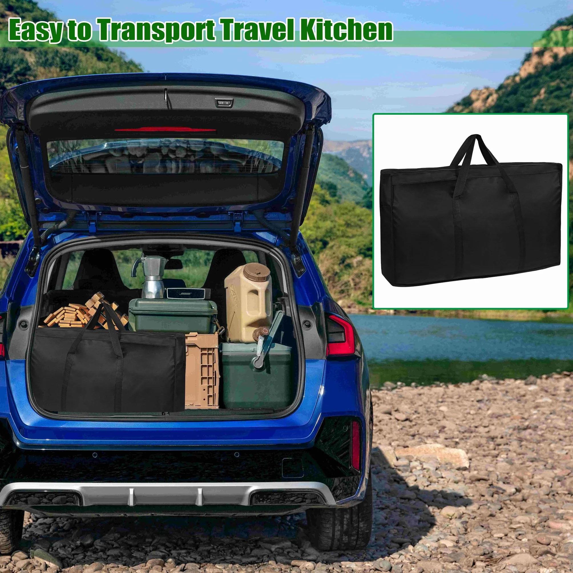 Armadio da campeggio pieghevole in alluminio tessuto Oxford MDF con borsa trasporto