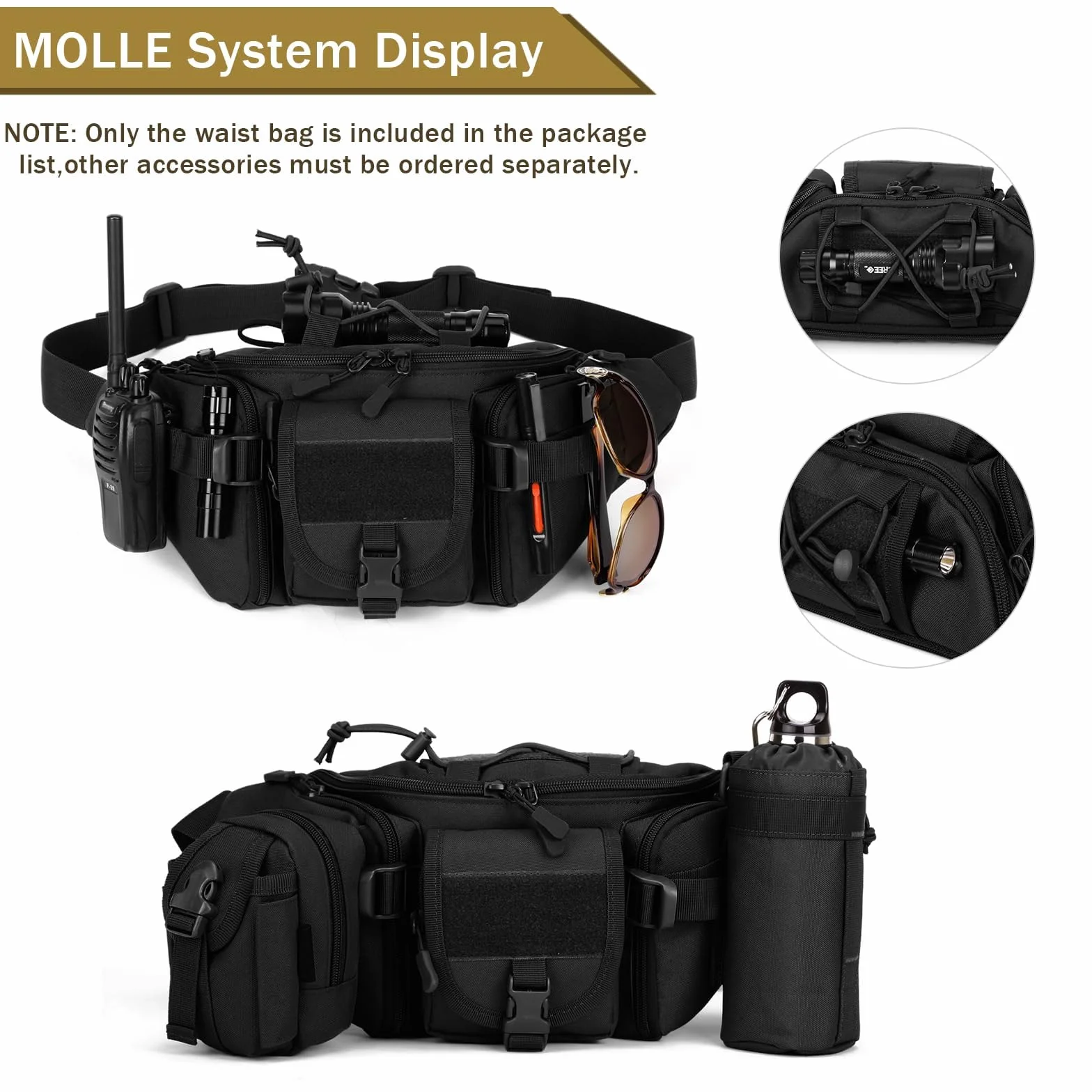 Huntvp Marsupio Tattico Sportivo Borsa Petto Militare per Campeggio Escursione Ciclismo Viaggio Trekking Outdoor